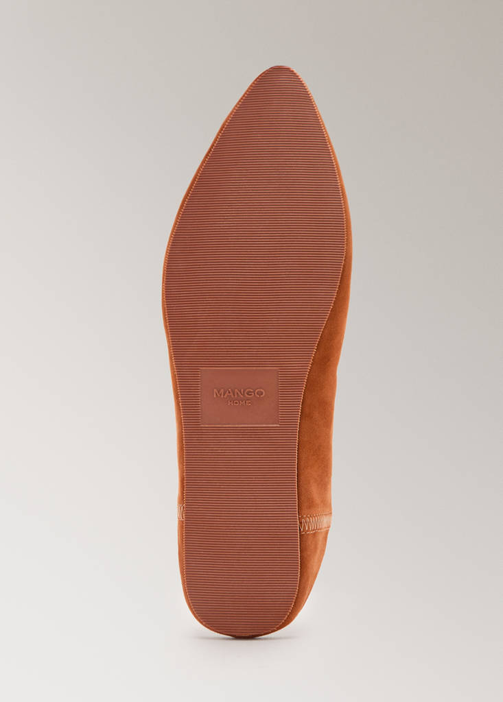 Leather clogs with stitching detail — Orange