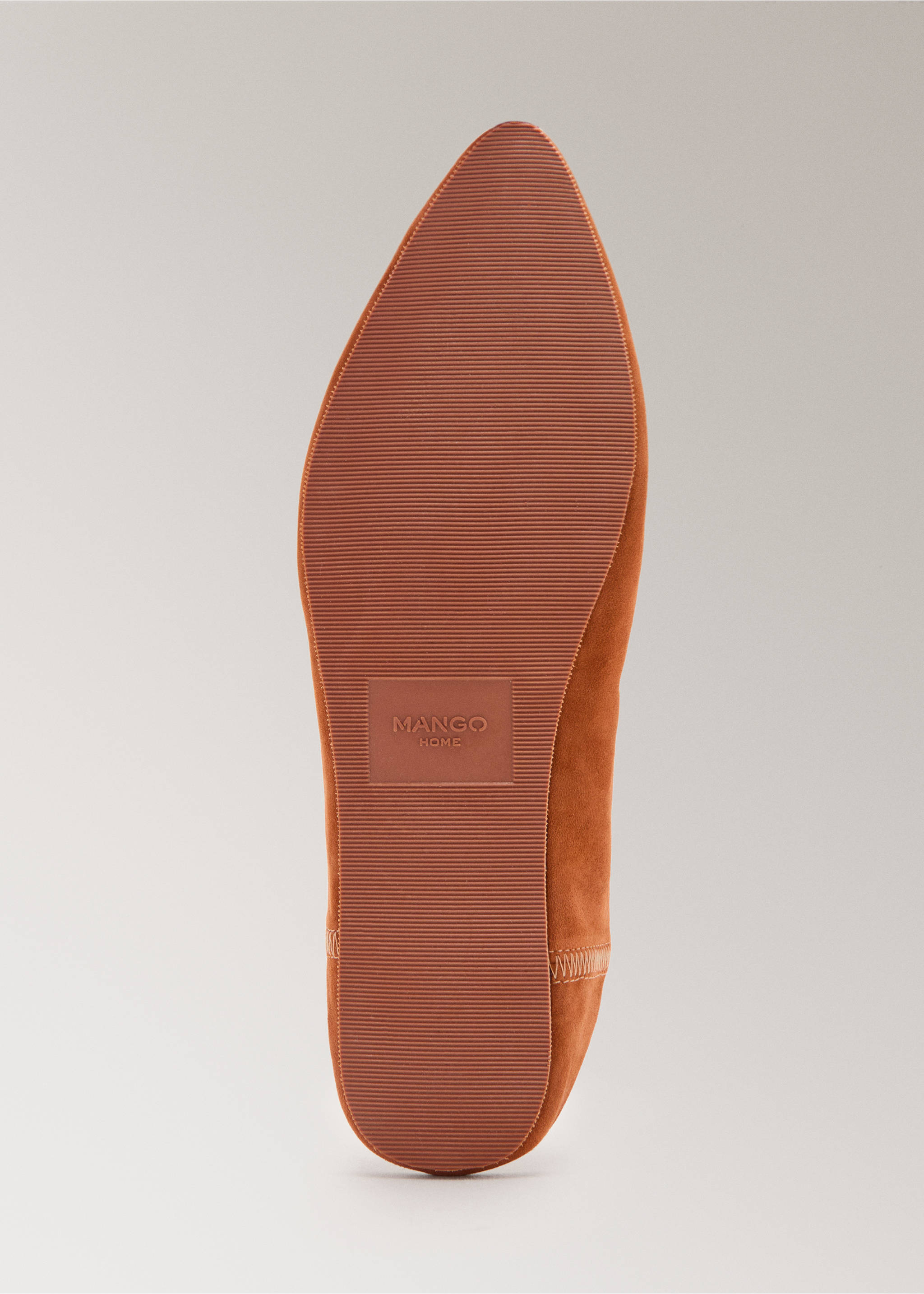 Leather clogs with stitching detail - Details of the article 4, Orange. Ref: 27013319-00.