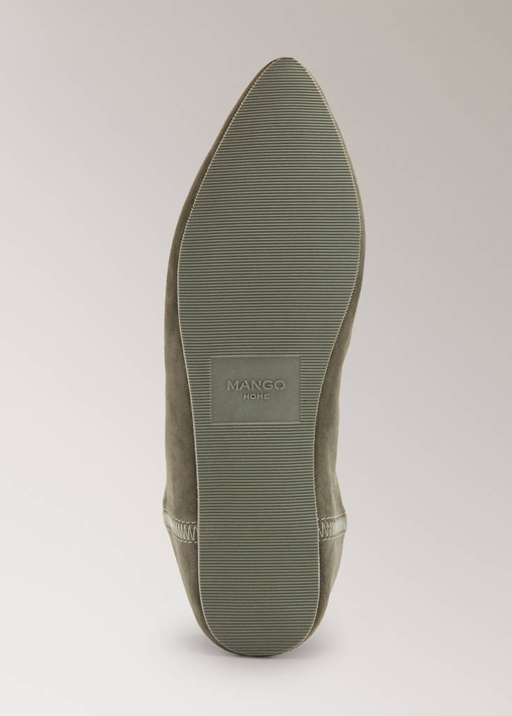 Leather clogs with stitching detail — Khaki