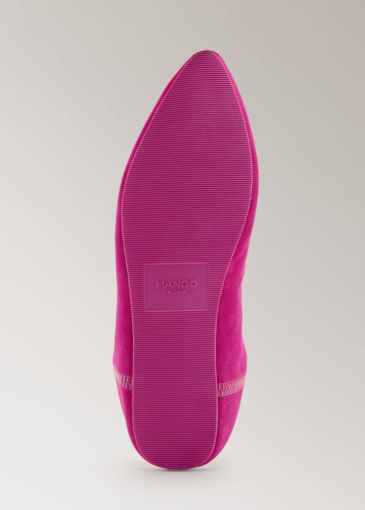 Leather clogs with stitching detail — Fuchsia