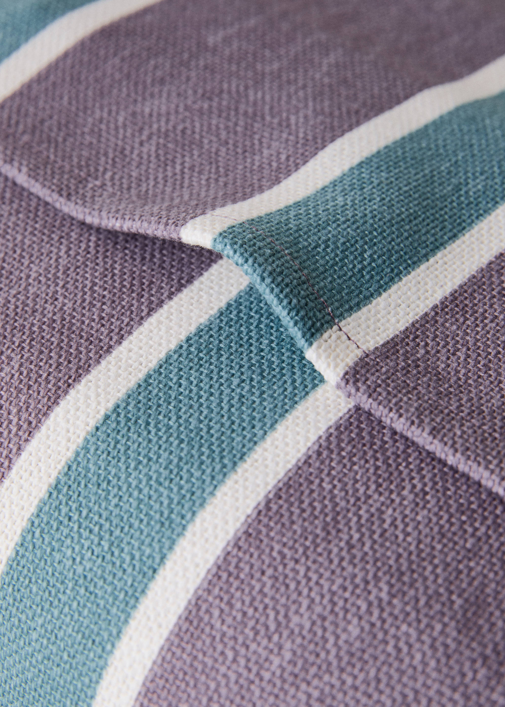 Baumwoll-Kissenhülle mit Streifenmuster 45 x 45 cm - Detail des Artikels 2