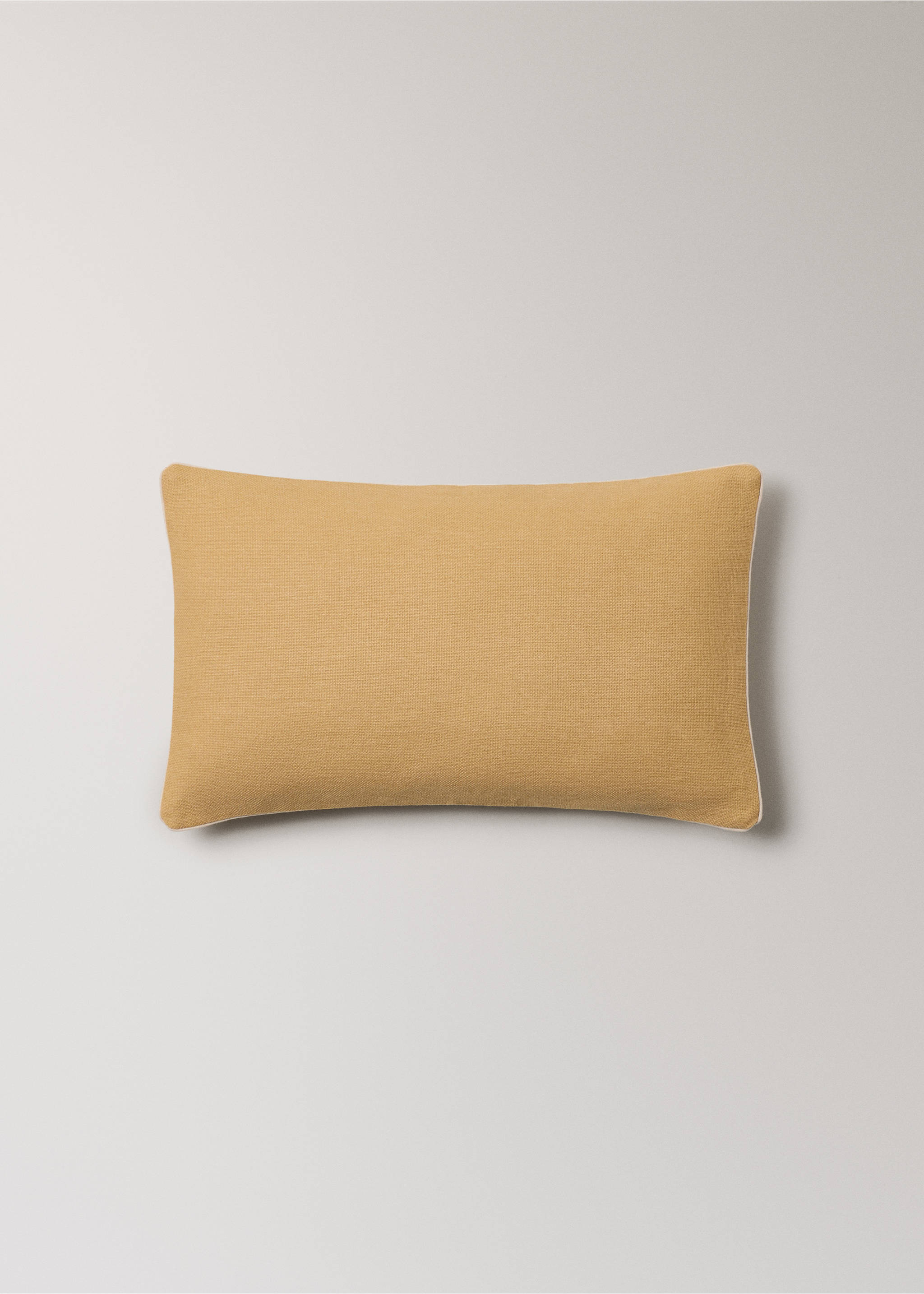 Cotton cushion cover with structure 30x50cm - Article without model, Yellow. Ref: 27013322-00.