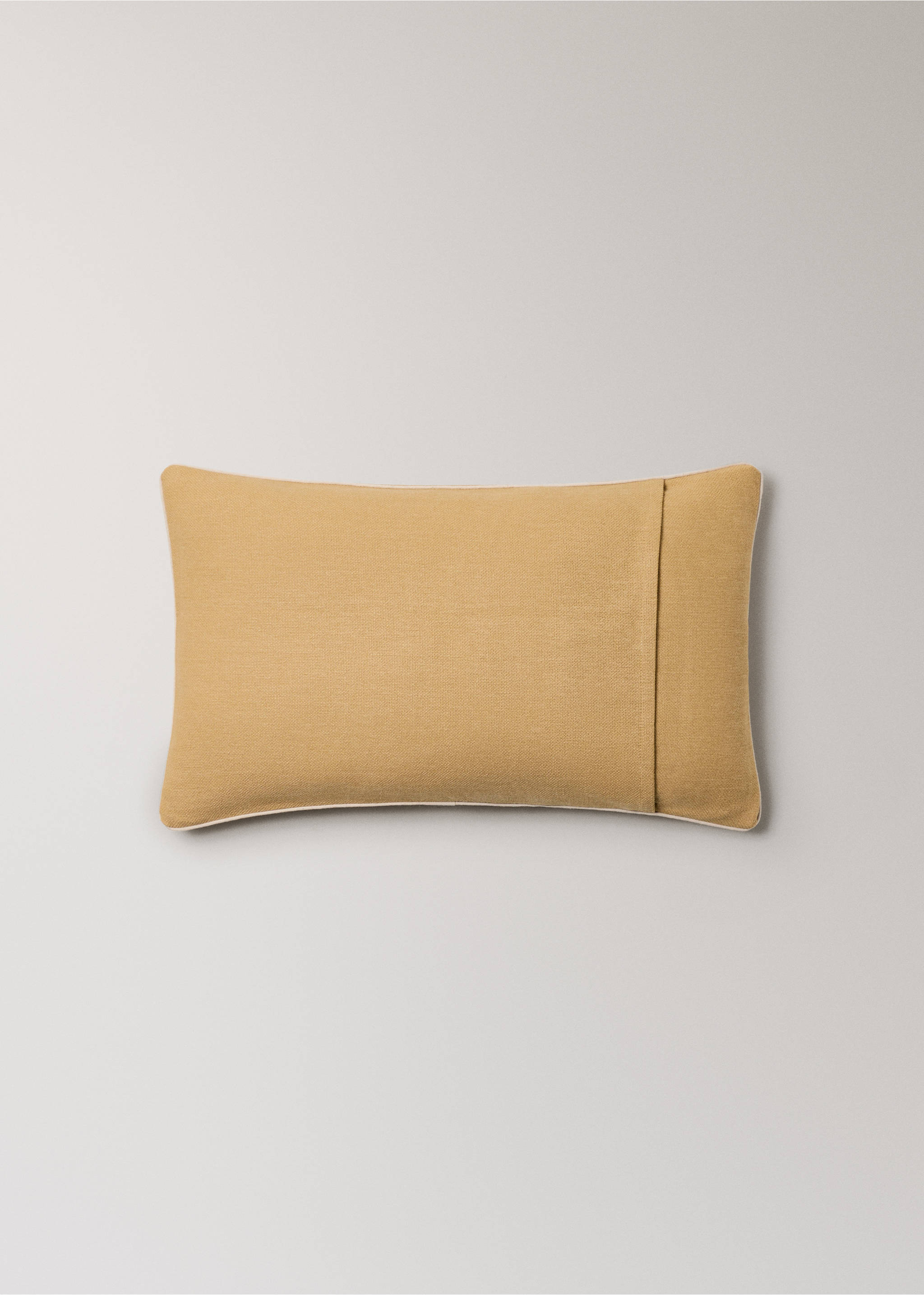 Cotton cushion cover with structure 30x50cm - Details of the article 4, Yellow. Ref: 27013322-00.