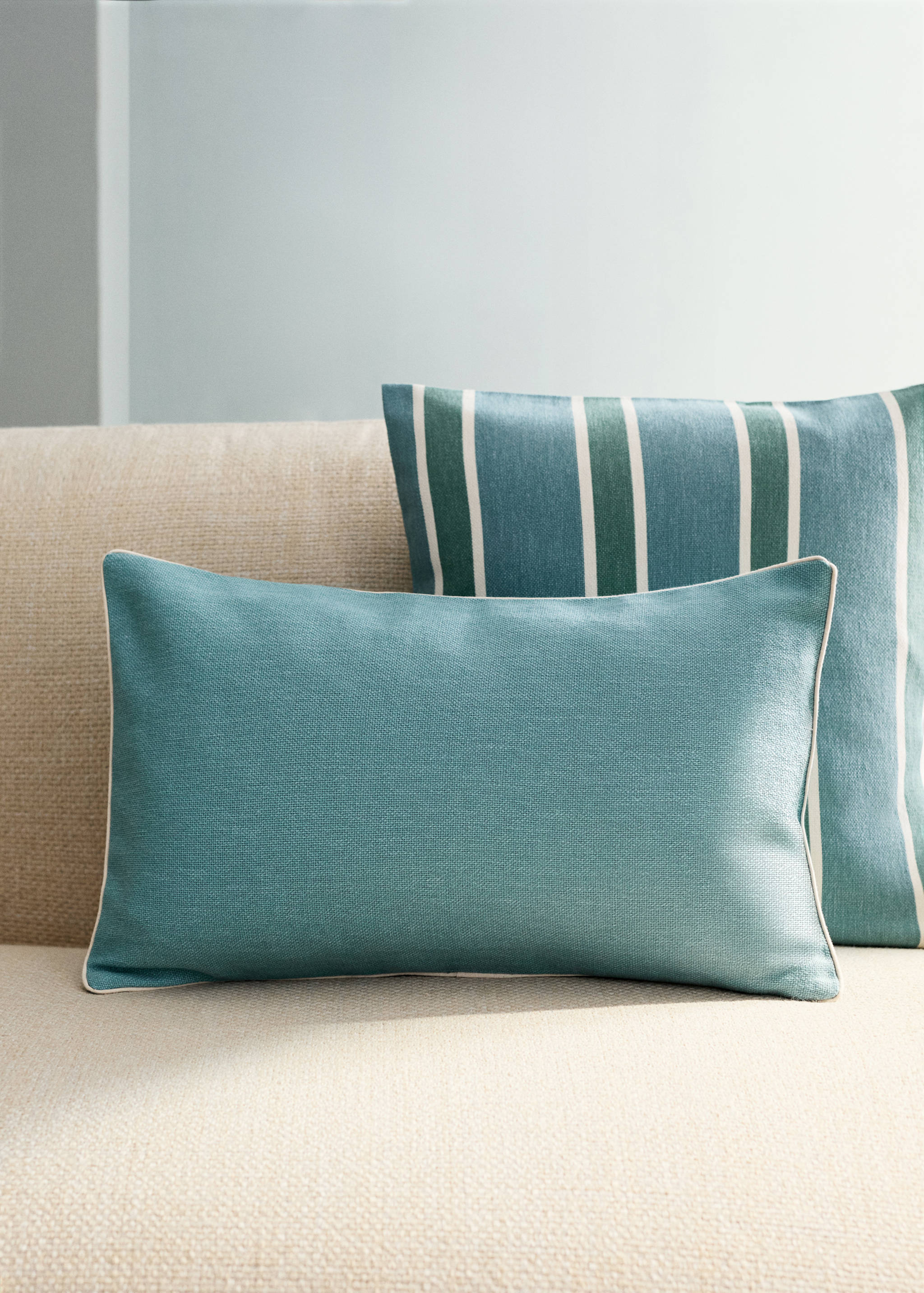 Cotton cushion cover with structure 30x50cm - General plane