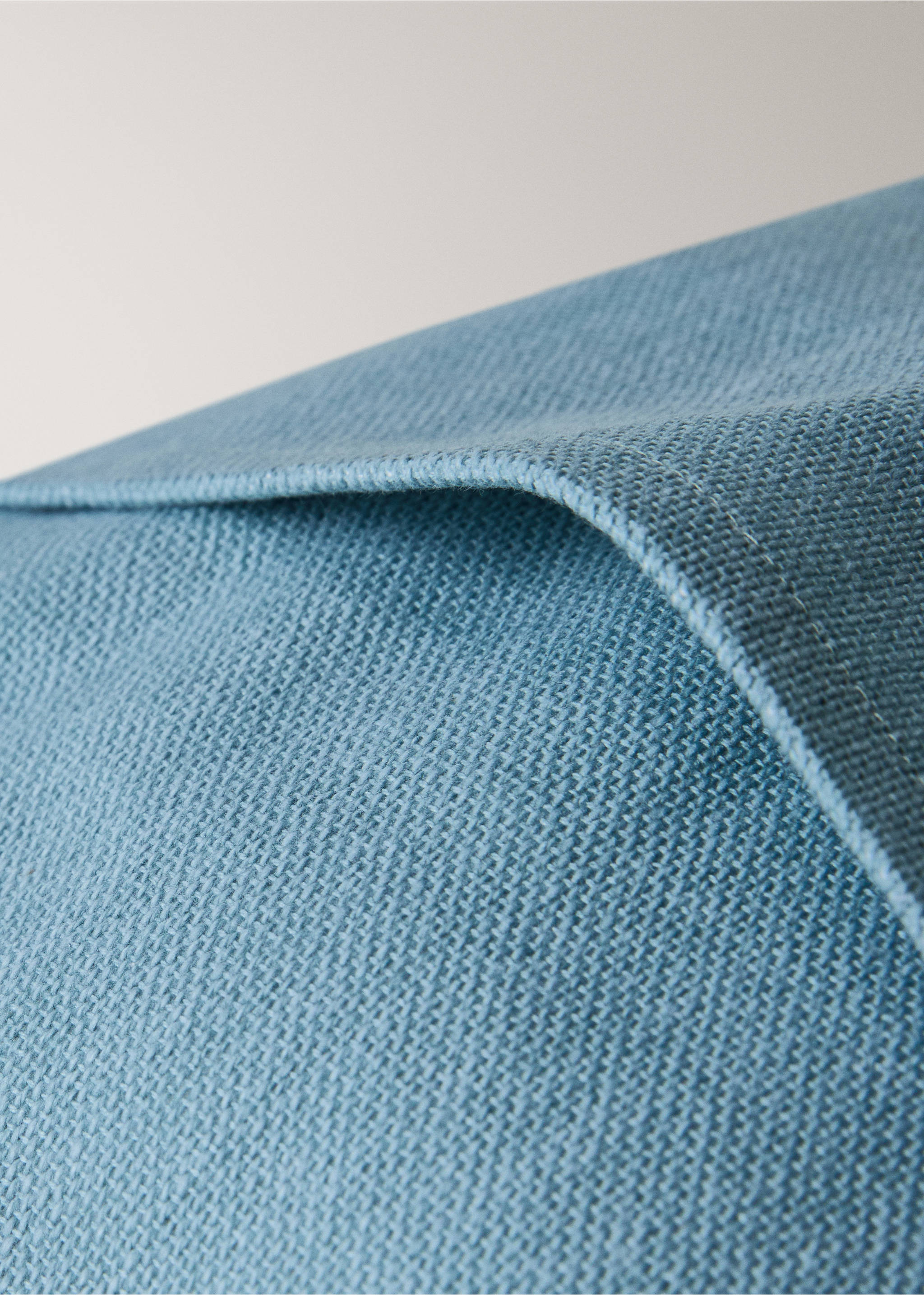 Cotton cushion cover with structure 30x50cm - Details of the article 2, Blue. Ref: 27013322-00.