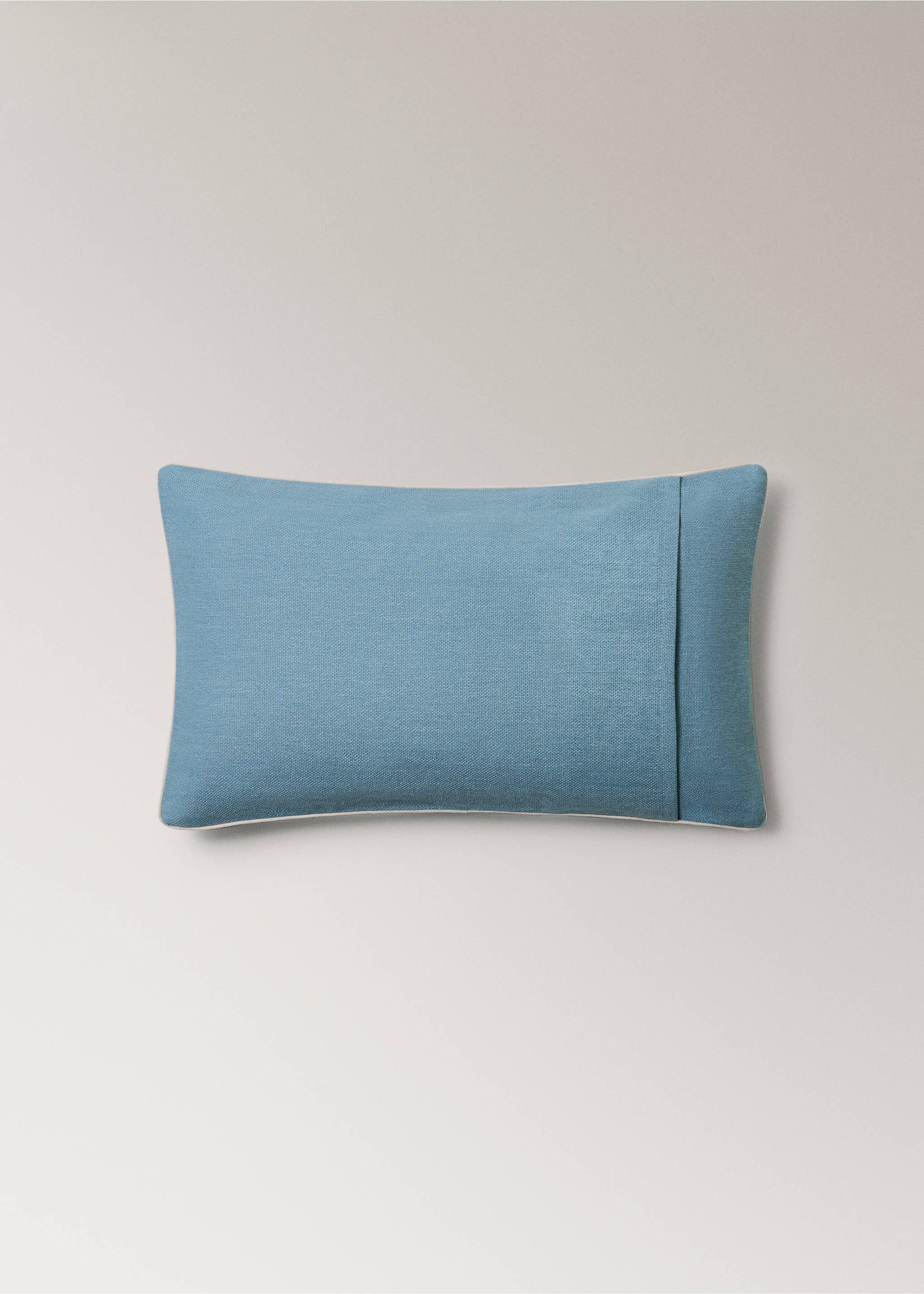 Cotton cushion cover with structure 30x50cm - Details of the article 4, Blue. Ref: 27013322-00.