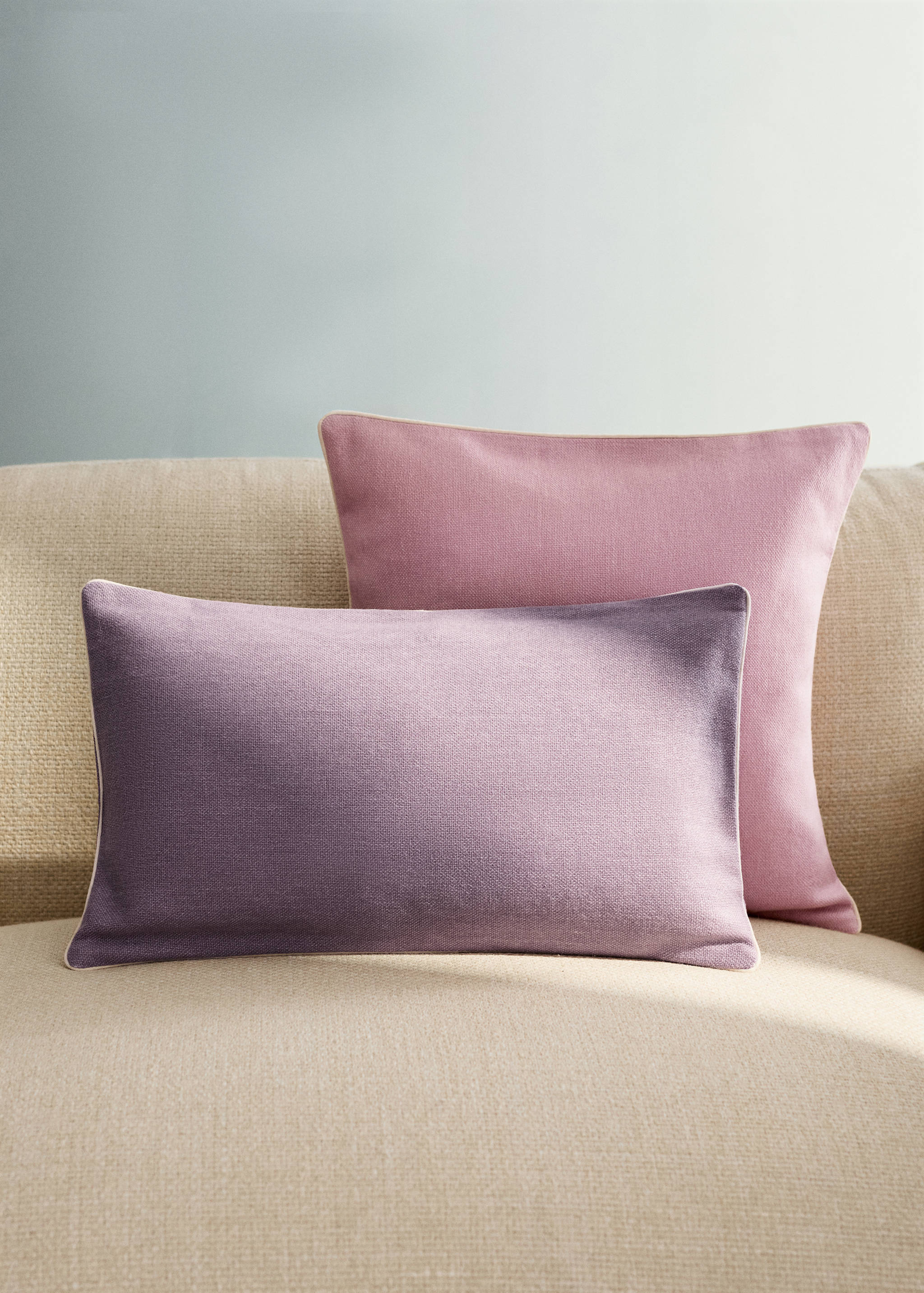 Cotton cushion cover with structure 30x50cm - General plane