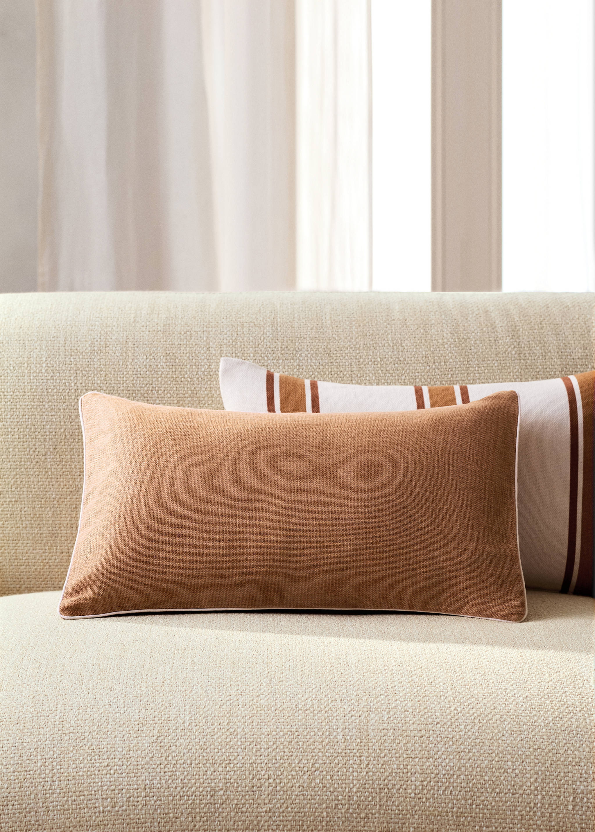 Cotton cushion cover with structure 30x50cm - General plane