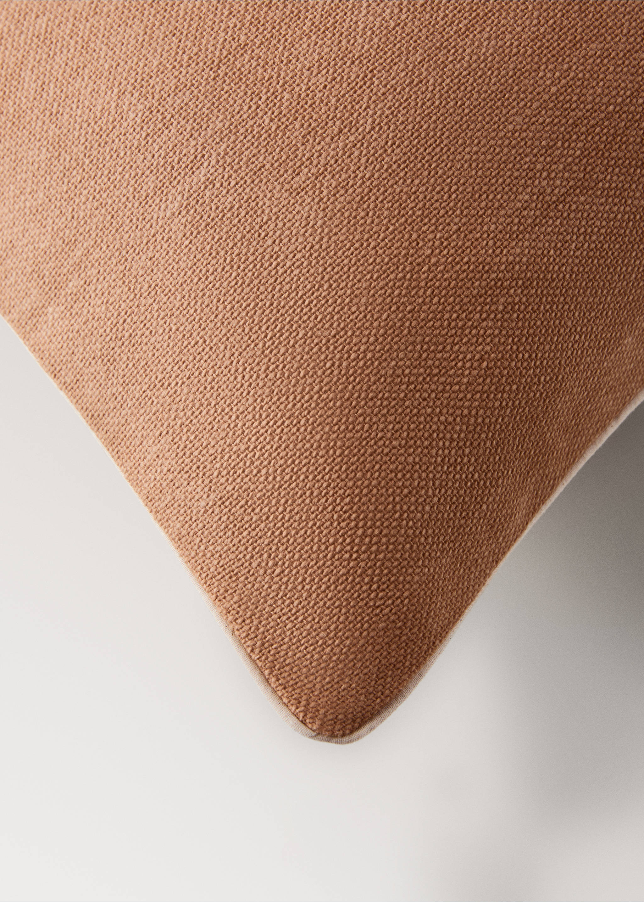 Cotton cushion cover with structure 30x50cm - Details of the article 1, Russet. Ref: 27013322-00.