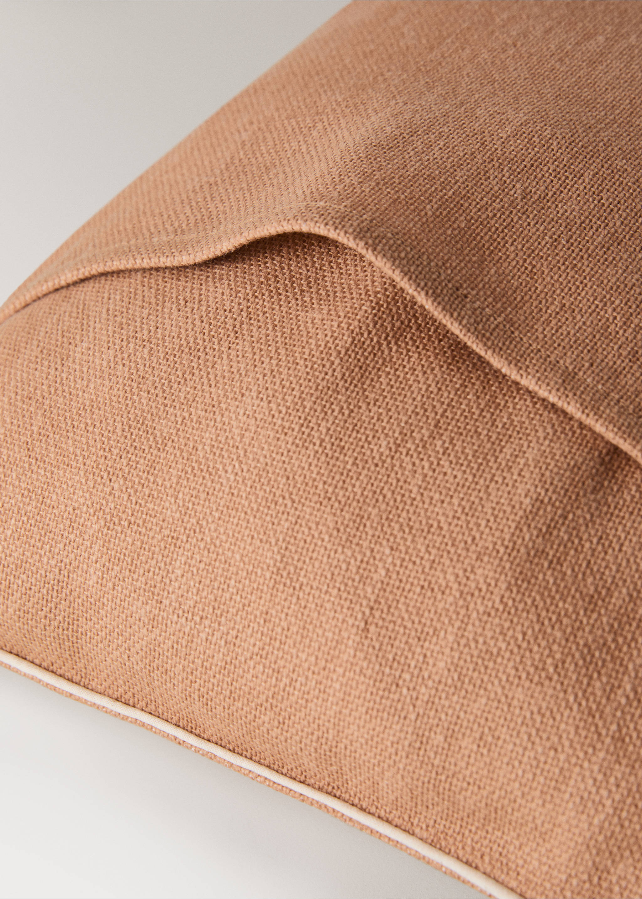 Cotton cushion cover with structure 30x50cm - Details of the article 2, Russet. Ref: 27013322-00.