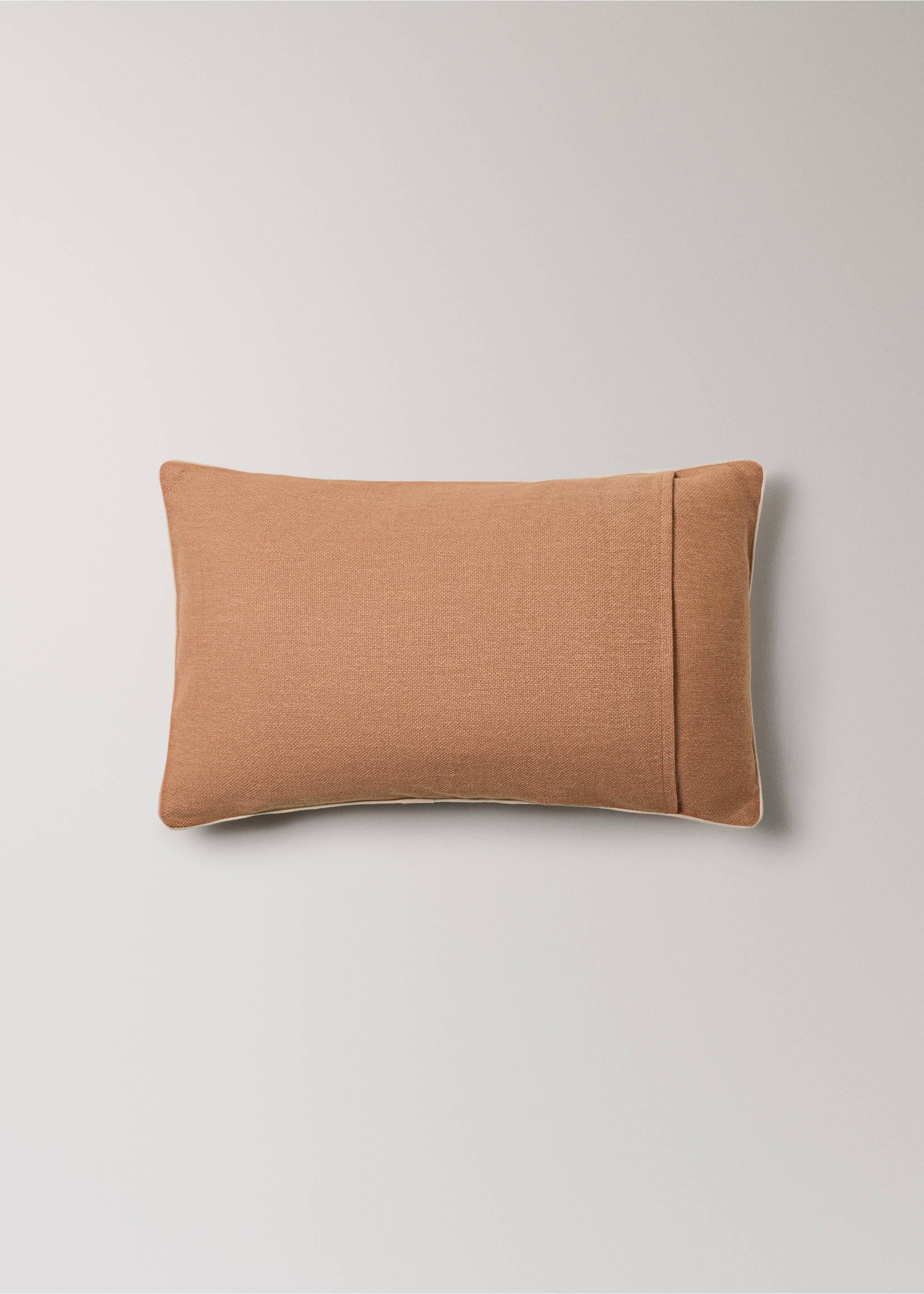 Cotton cushion cover with structure 30x50cm - Details of the article 4, Russet. Ref: 27013322-00.