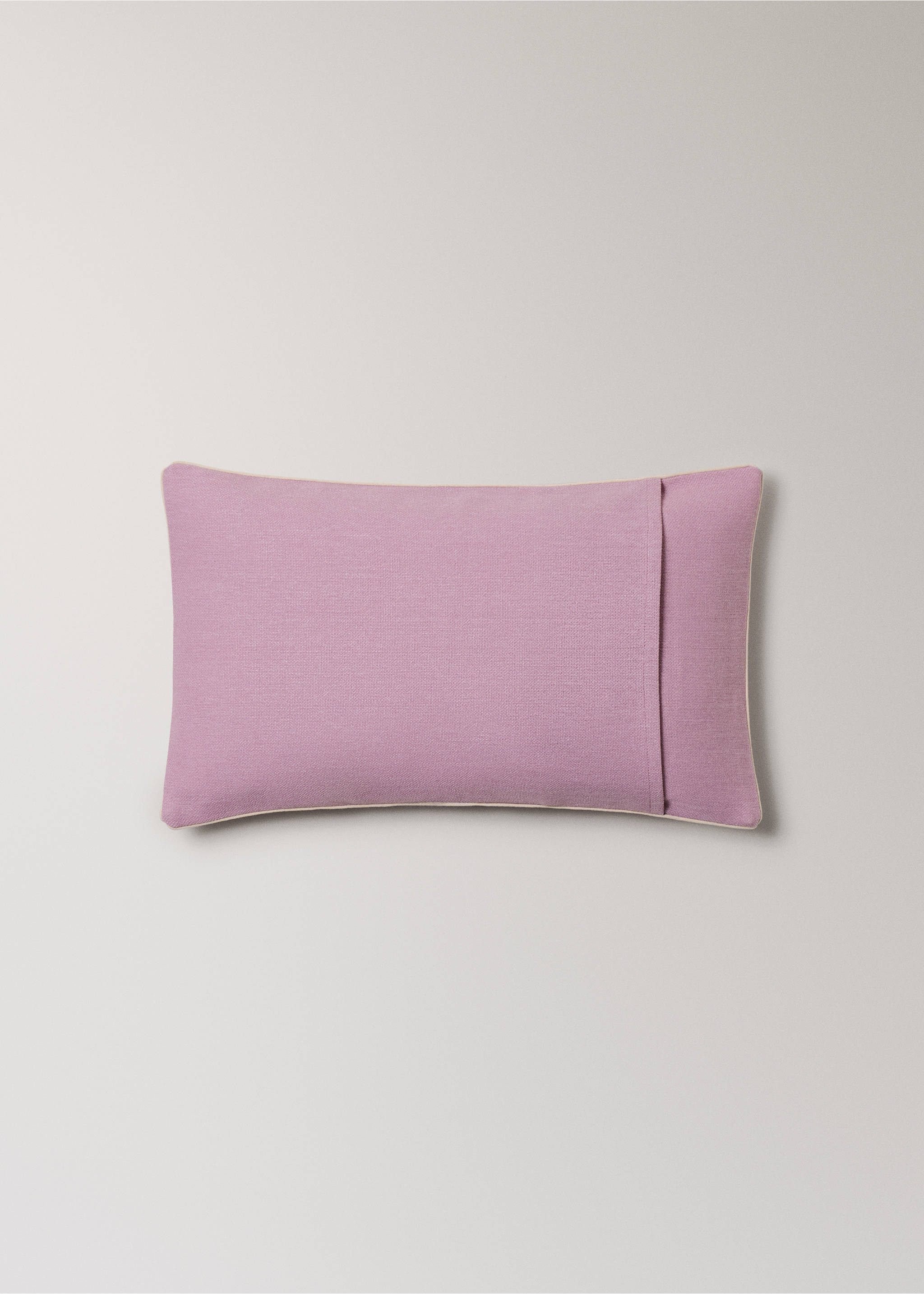 Cotton cushion cover with structure 30x50cm - Details of the article 4, Pastel Pink. Ref: 27013322-00.