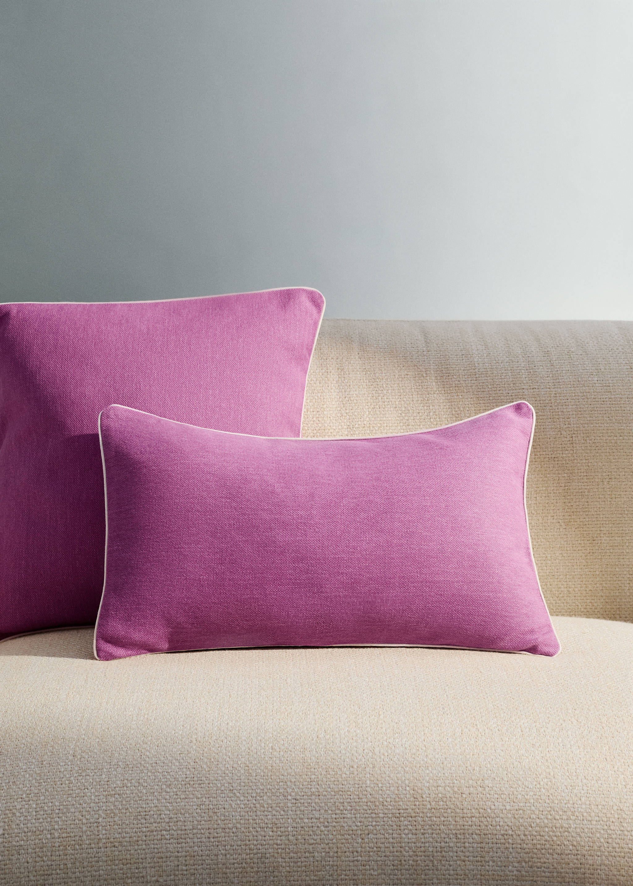 Cotton cushion cover with structure 30x50cm - General plane