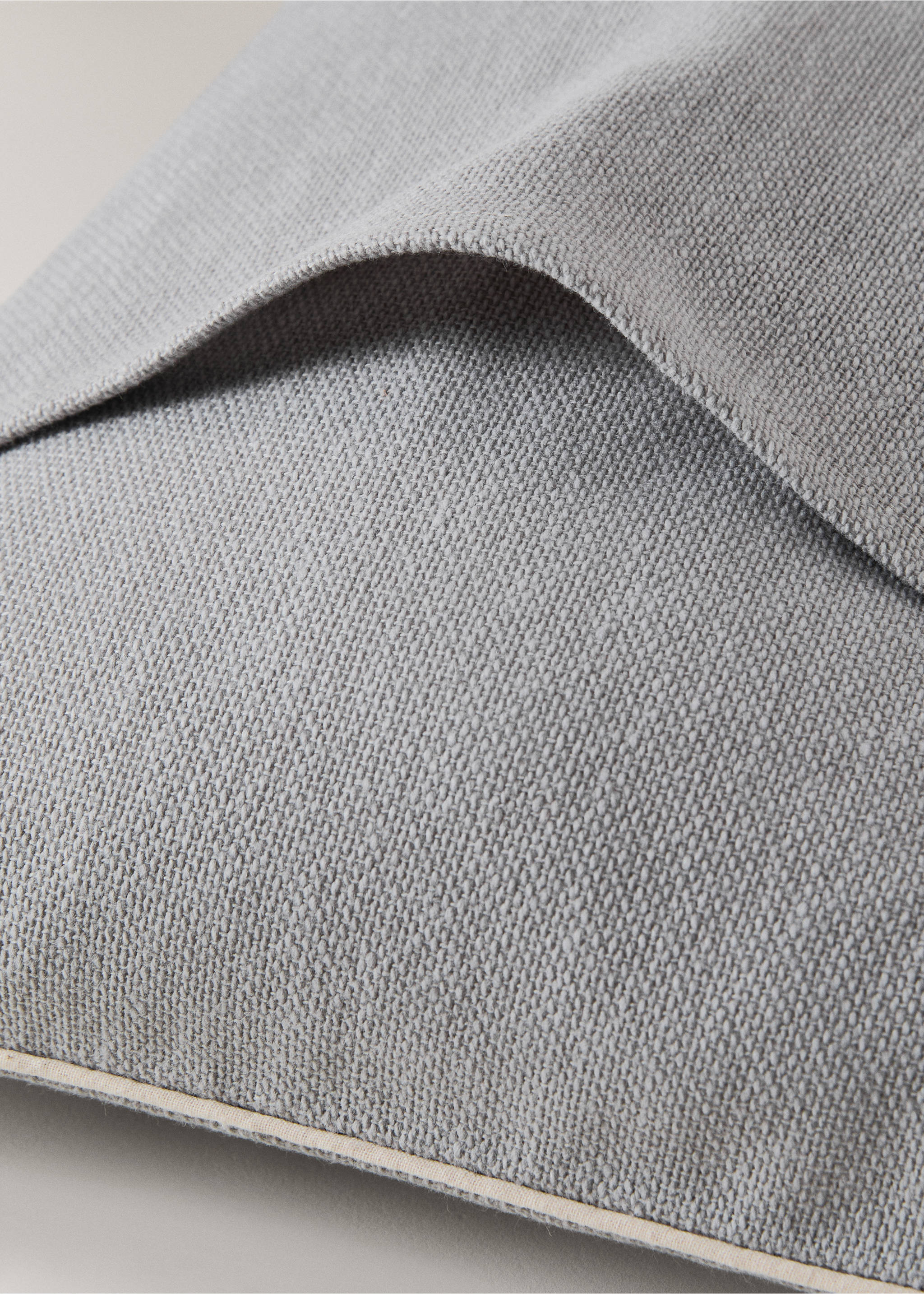 Cotton cushion cover with structure 30x50cm - Details of the article 2, Grey. Ref: 27013322-00.