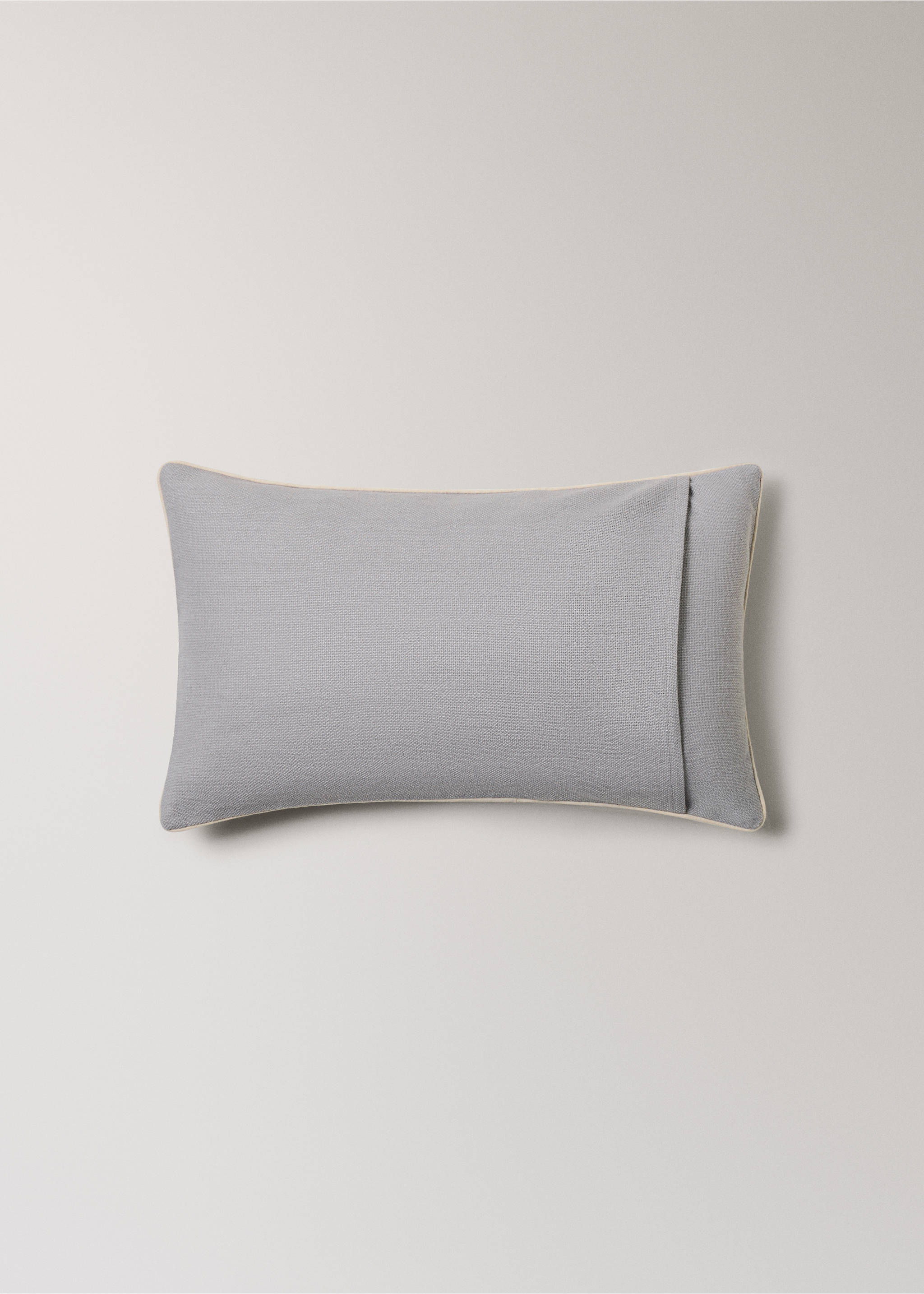 Cotton cushion cover with structure 30x50cm - Details of the article 4, Grey. Ref: 27013322-00.