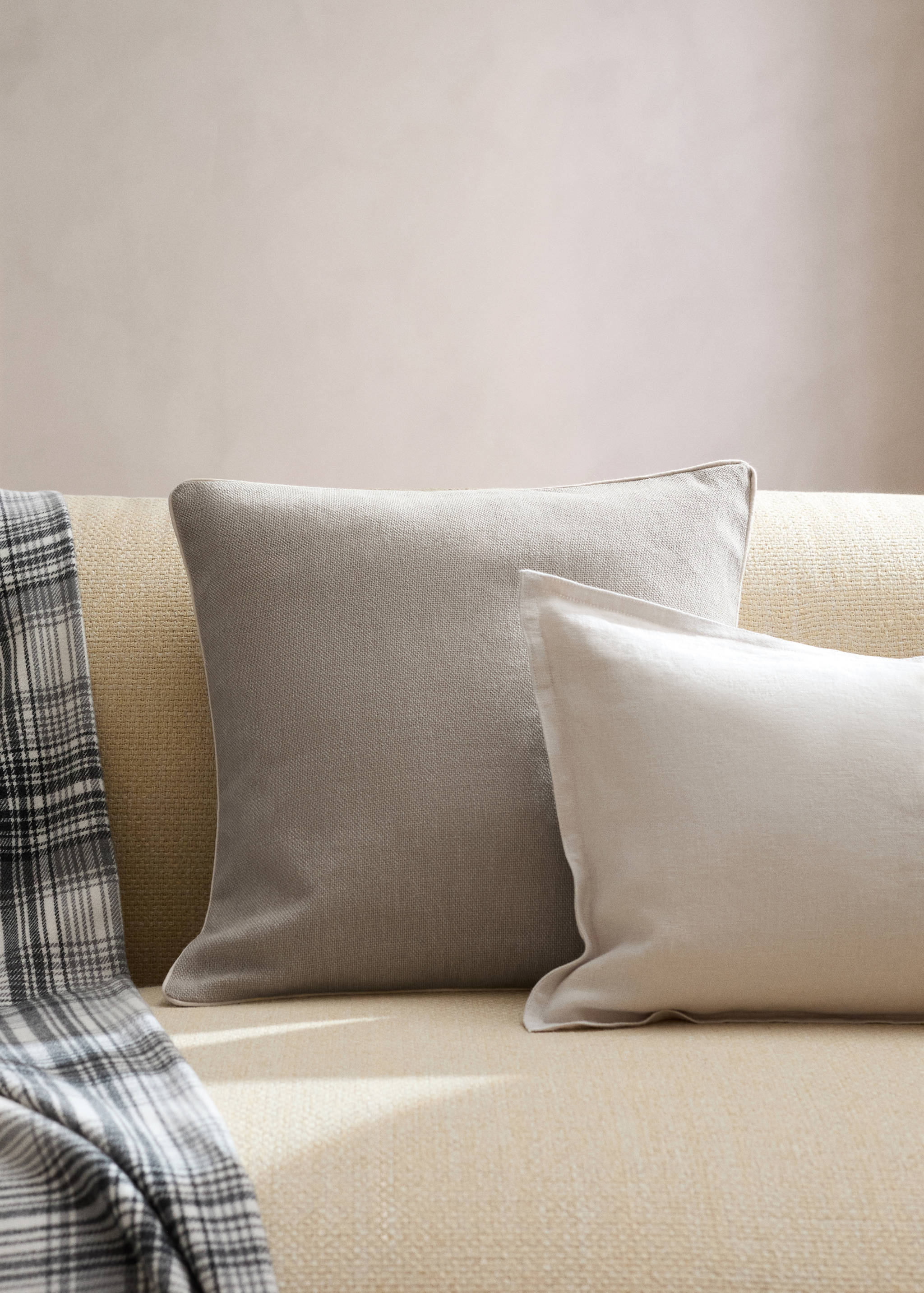 Kissenbezug aus Baumwolle mit Struktur, 45 x 45 cm - Allgemeine Ansicht