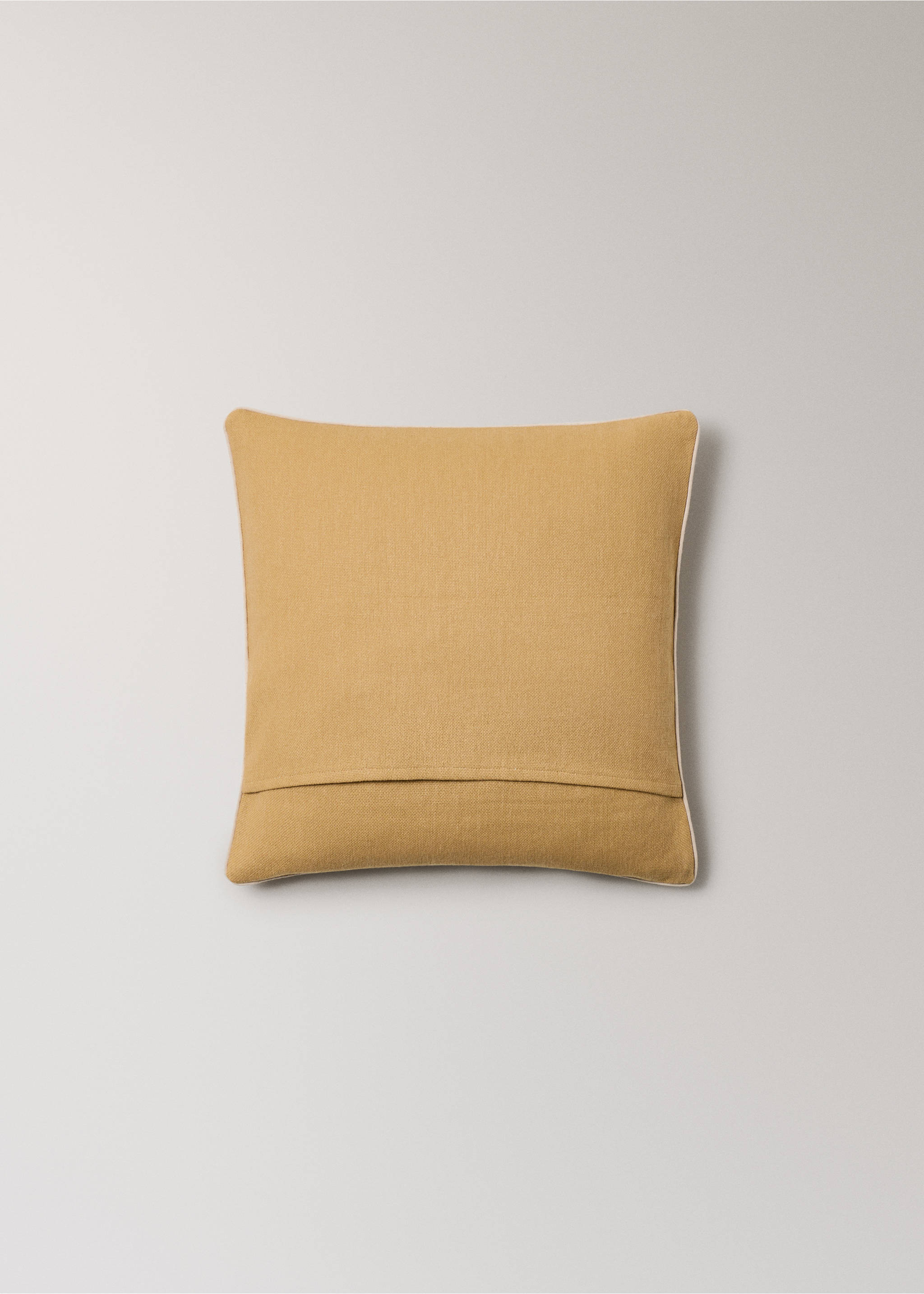 Cotton cushion cover with structure 45x45cm - Details of the article 4, Yellow. Ref: 27013323-00.
