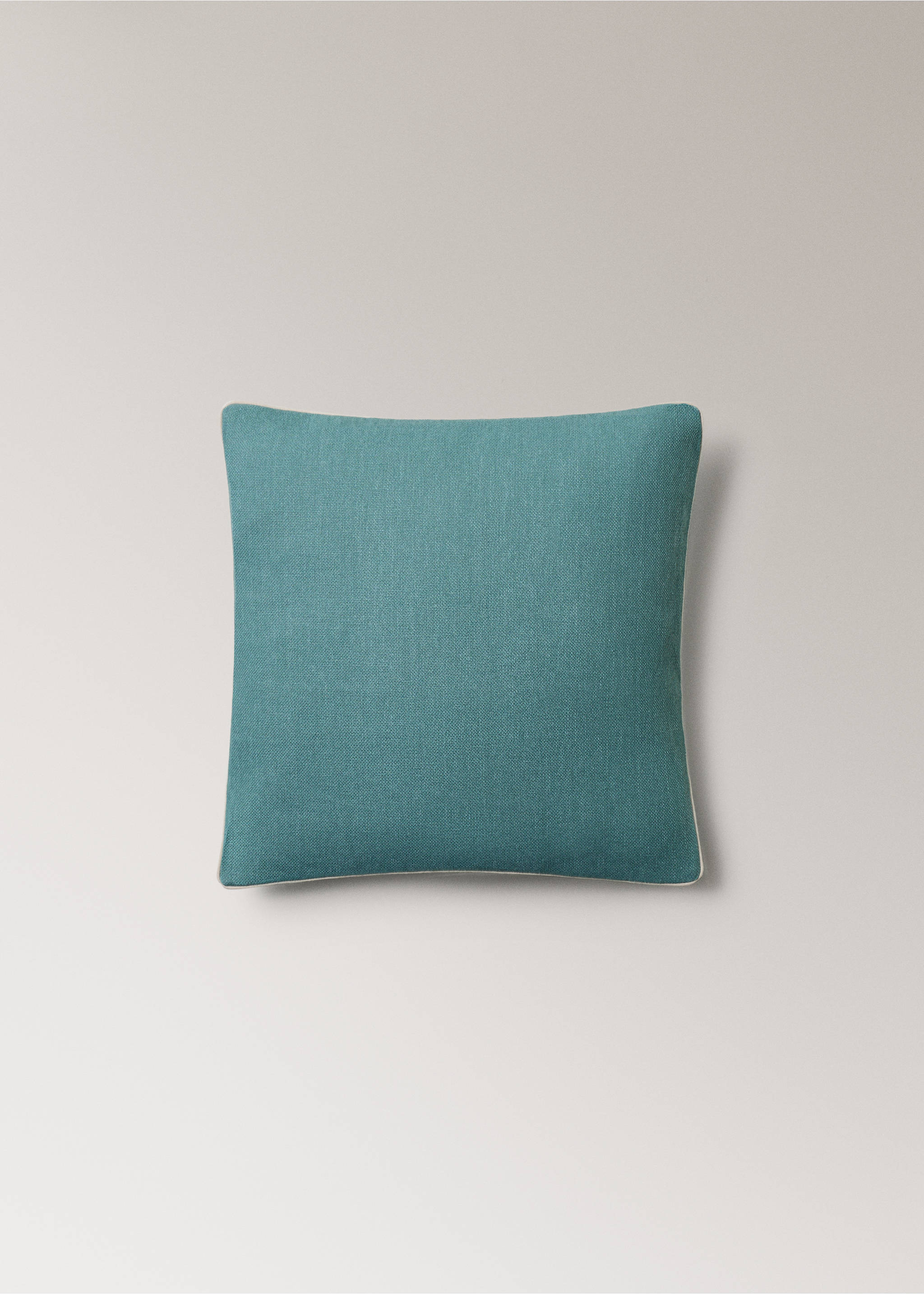 Cotton cushion cover with structure 45x45cm - Article without model, Aqua Green. Ref: 27013323-00.