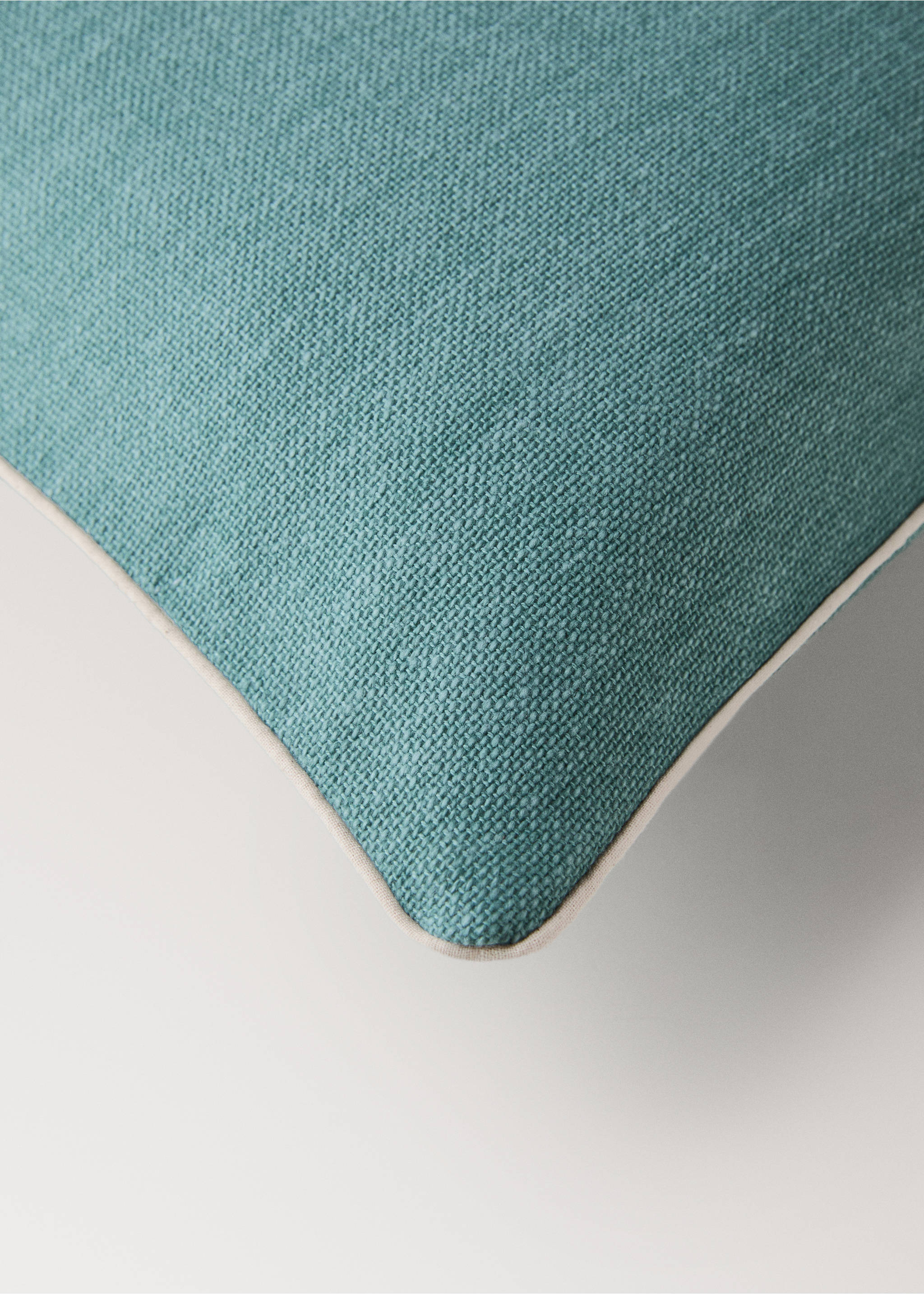 Cotton cushion cover with structure 45x45cm - Details of the article 1, Aqua Green. Ref: 27013323-00.