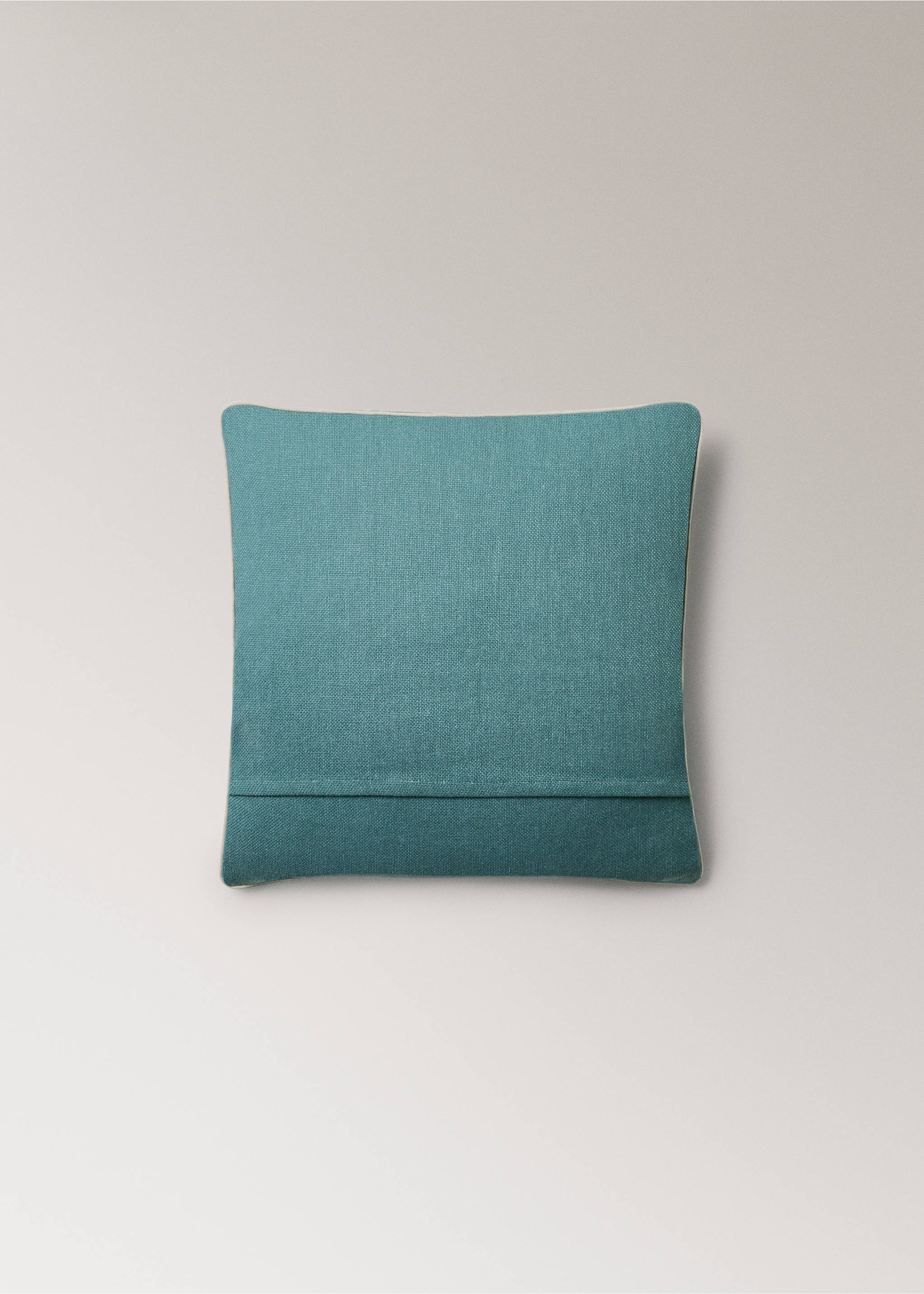 Cotton cushion cover with structure 45x45cm - Details of the article 4, Aqua Green. Ref: 27013323-00.