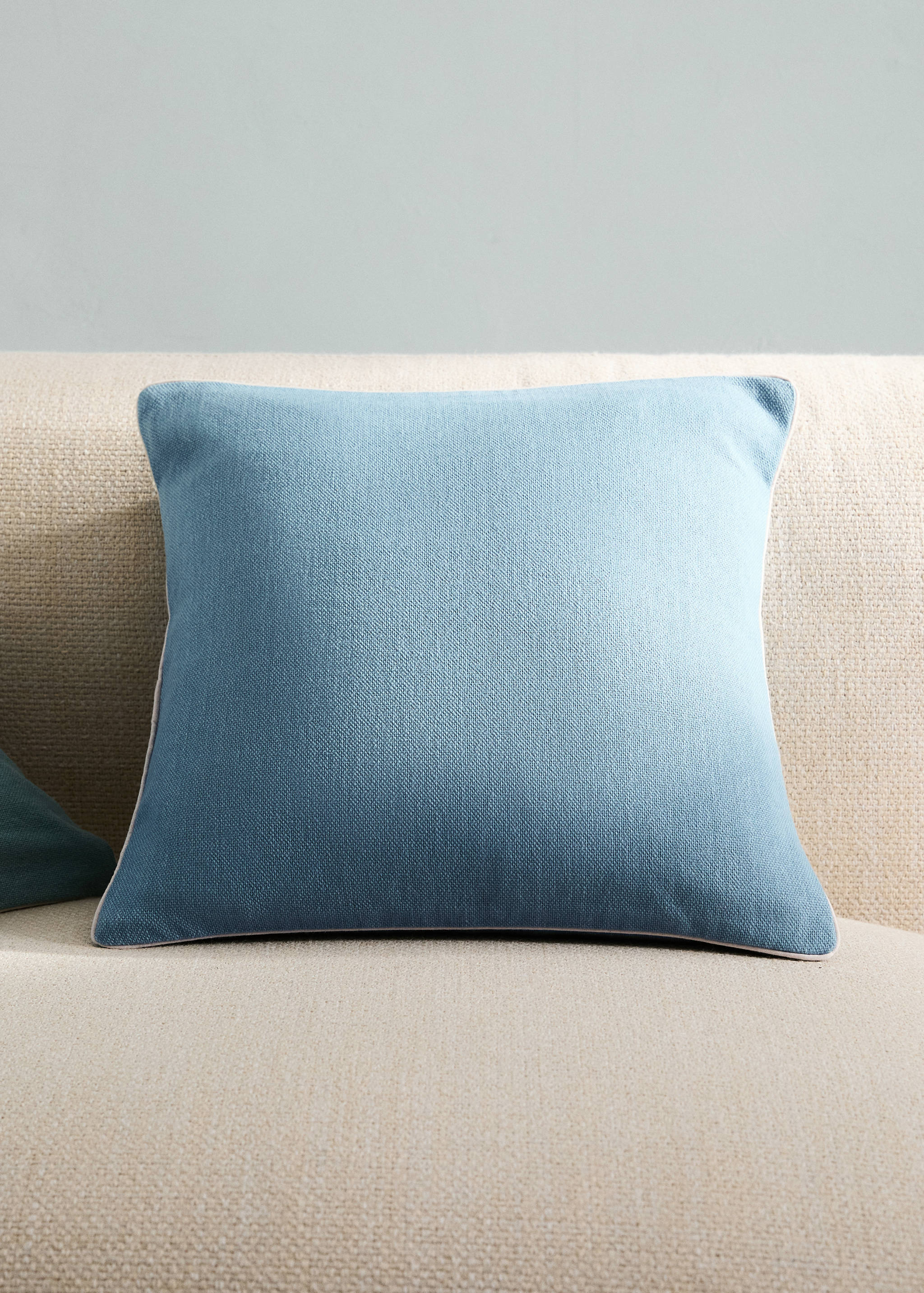 Kissenbezug aus Baumwolle mit Struktur, 45 x 45 cm - Allgemeine Ansicht