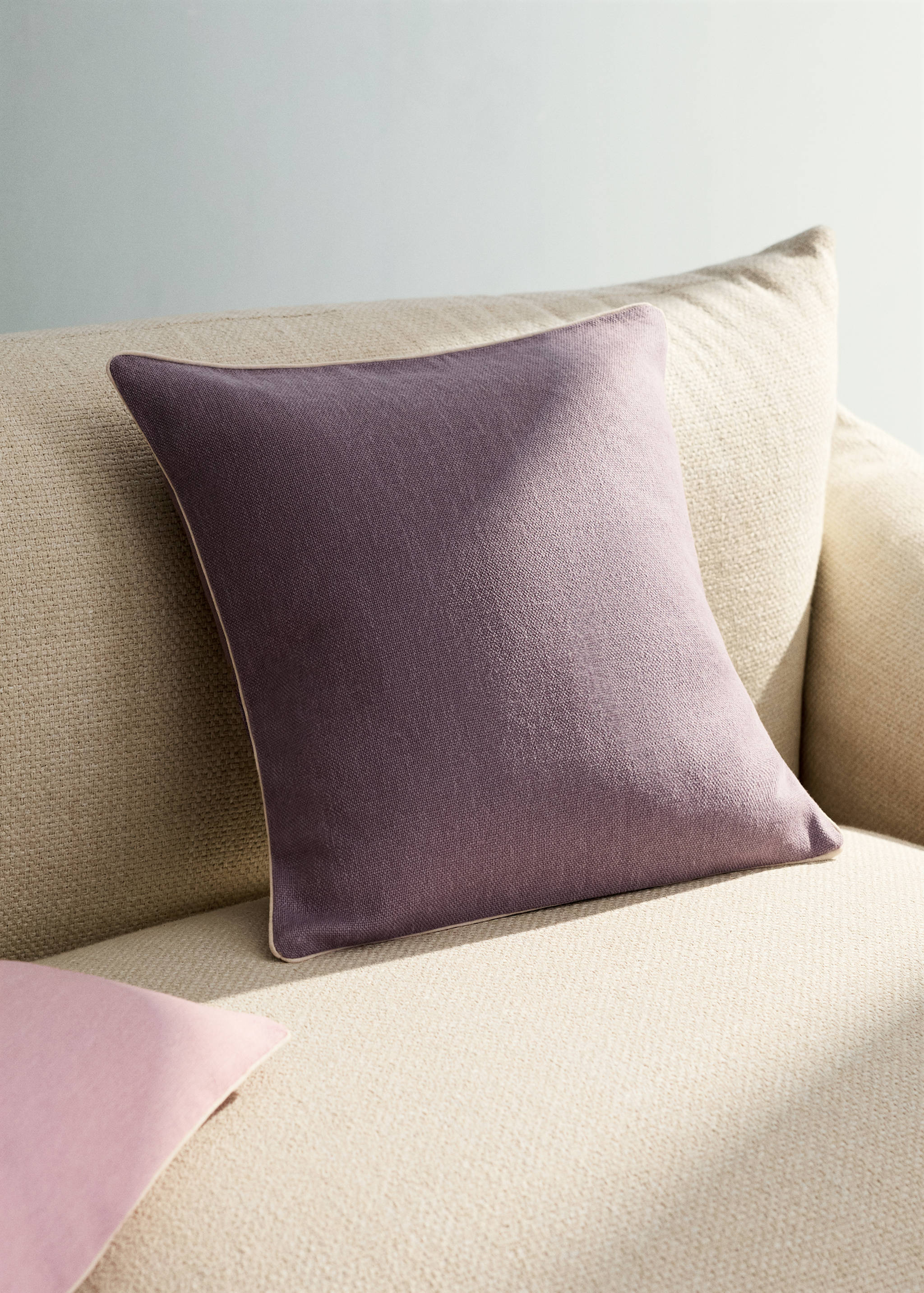 Kissenbezug aus Baumwolle mit Struktur, 45 x 45 cm - Allgemeine Ansicht