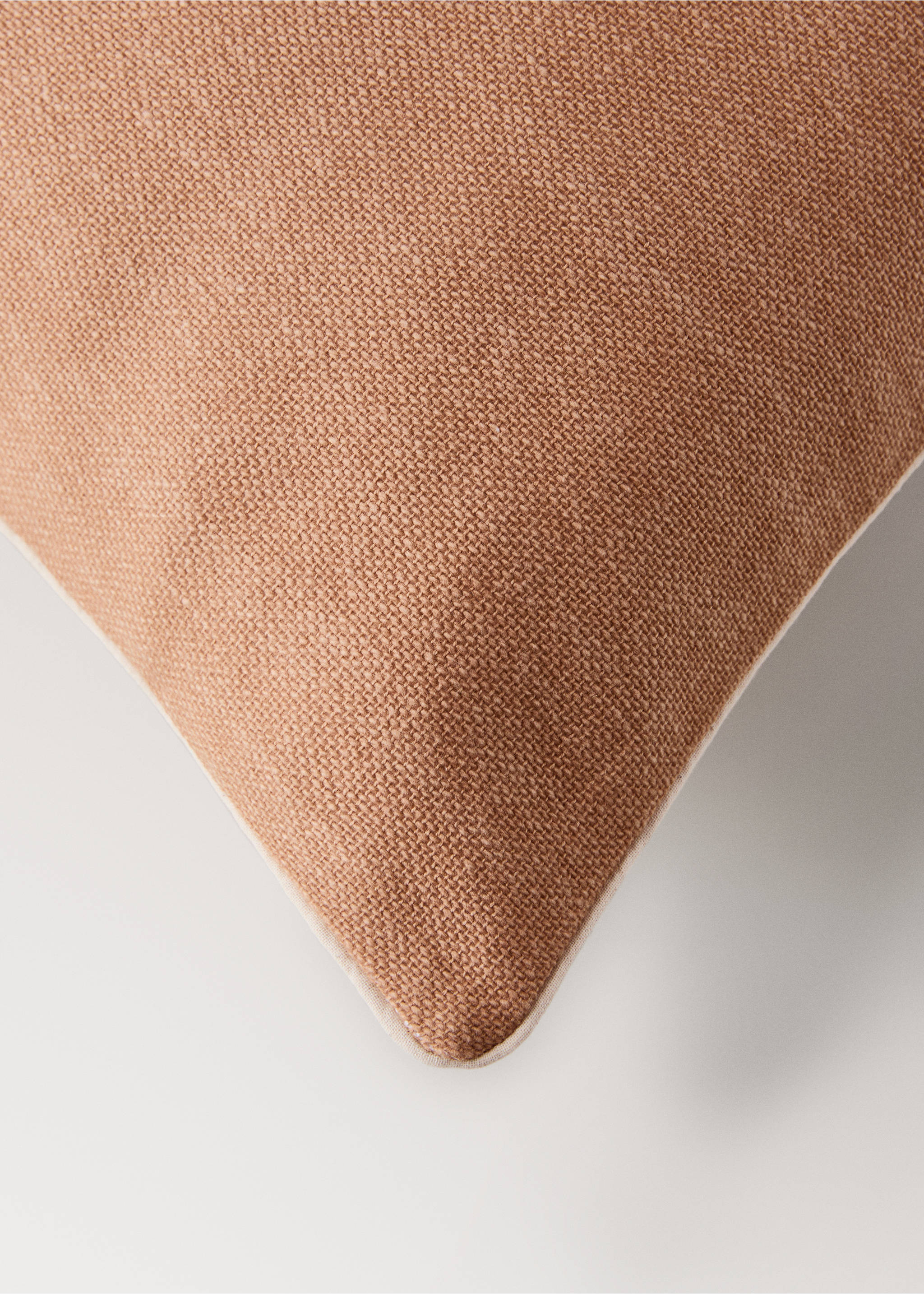 Cotton cushion cover with structure 45x45cm - Details of the article 1, Russet. Ref: 27013323-00.