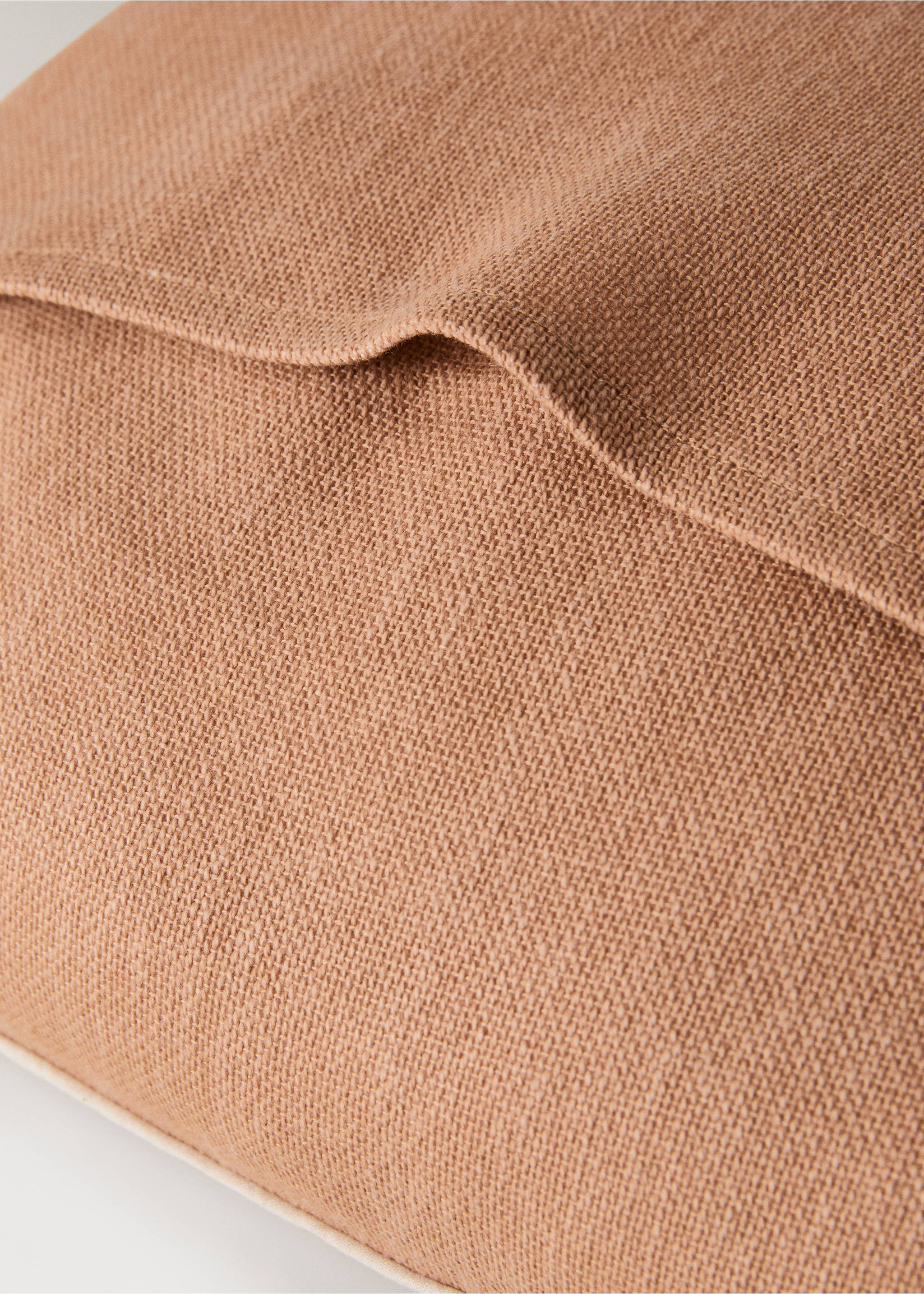 Cotton cushion cover with structure 45x45cm - Details of the article 2, Russet. Ref: 27013323-00.