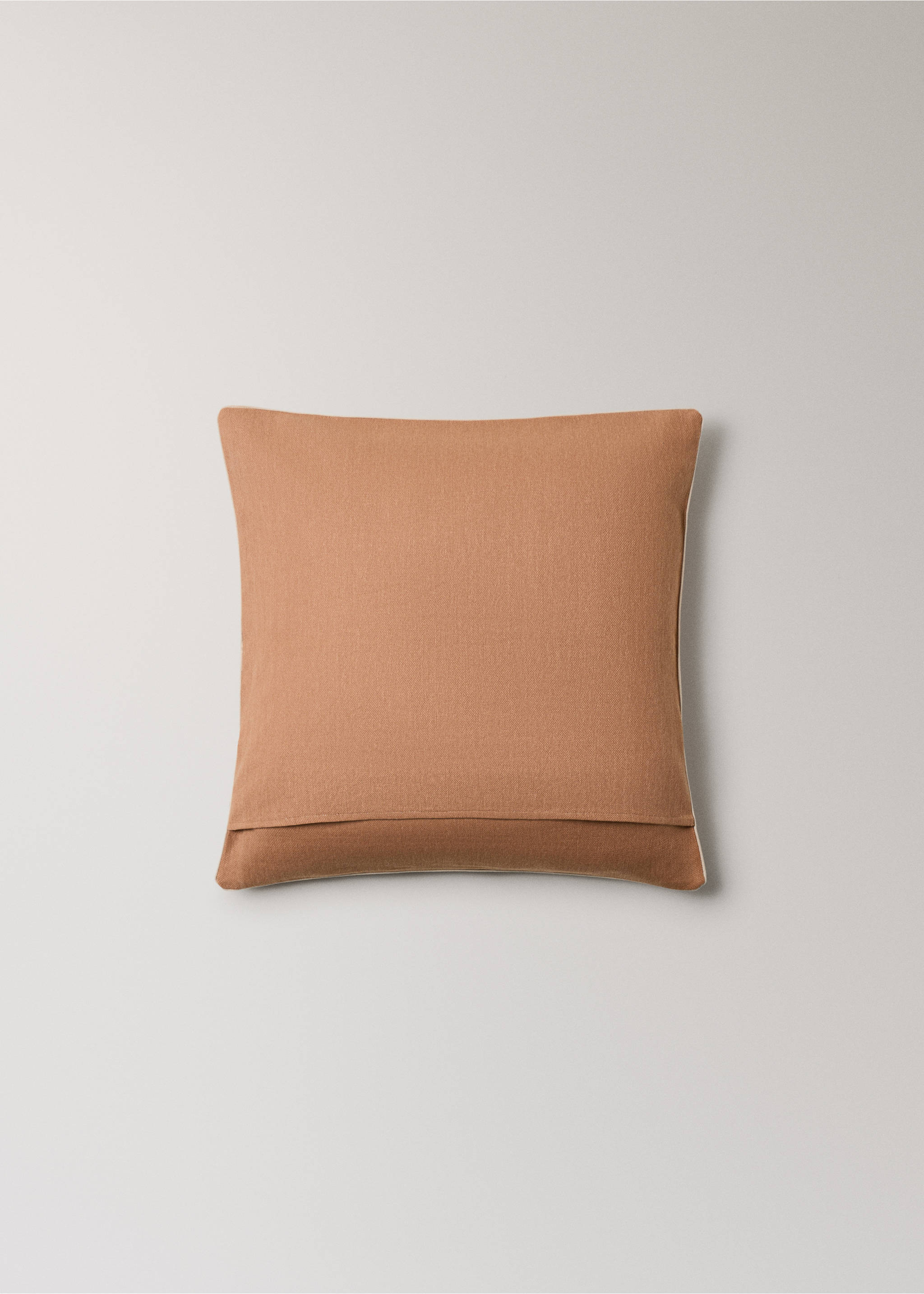 Cotton cushion cover with structure 45x45cm - Details of the article 4, Russet. Ref: 27013323-00.