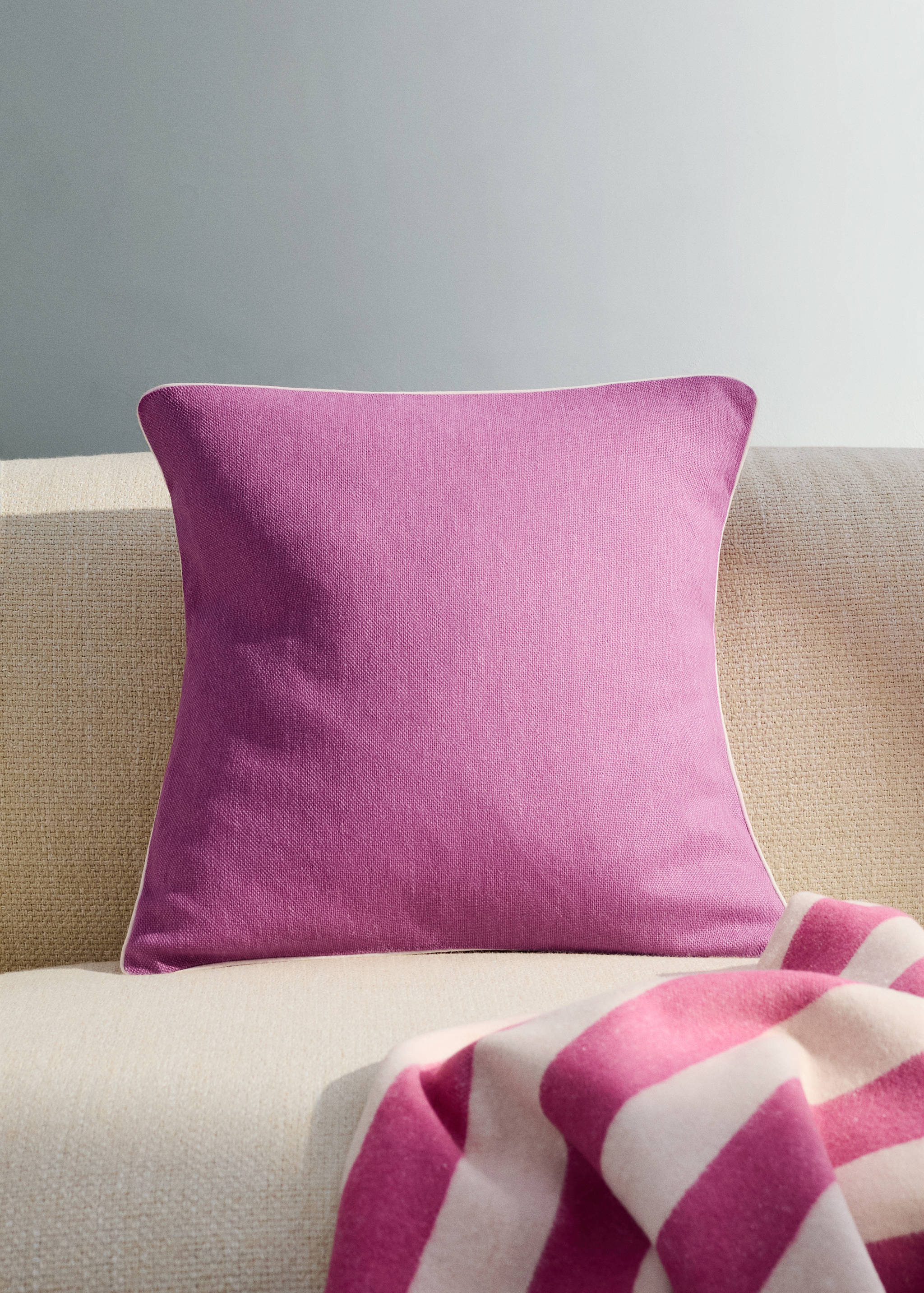 Kissenbezug aus Baumwolle mit Struktur, 45 x 45 cm - Allgemeine Ansicht