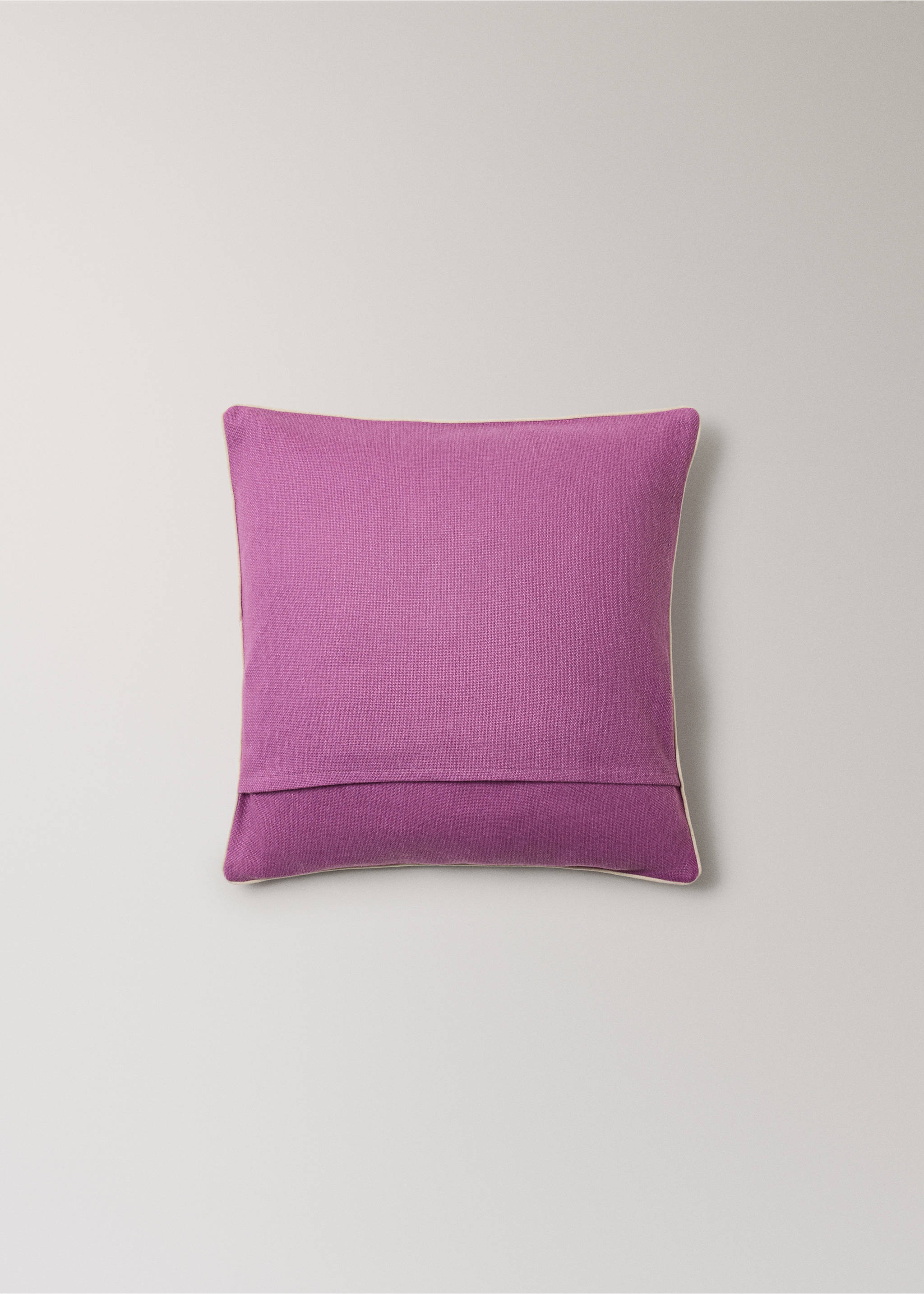 Kissenbezug aus Baumwolle mit Struktur, 45 x 45 cm - Detail des Artikels 1, Geranienrosa. Ref: 27013323-00.