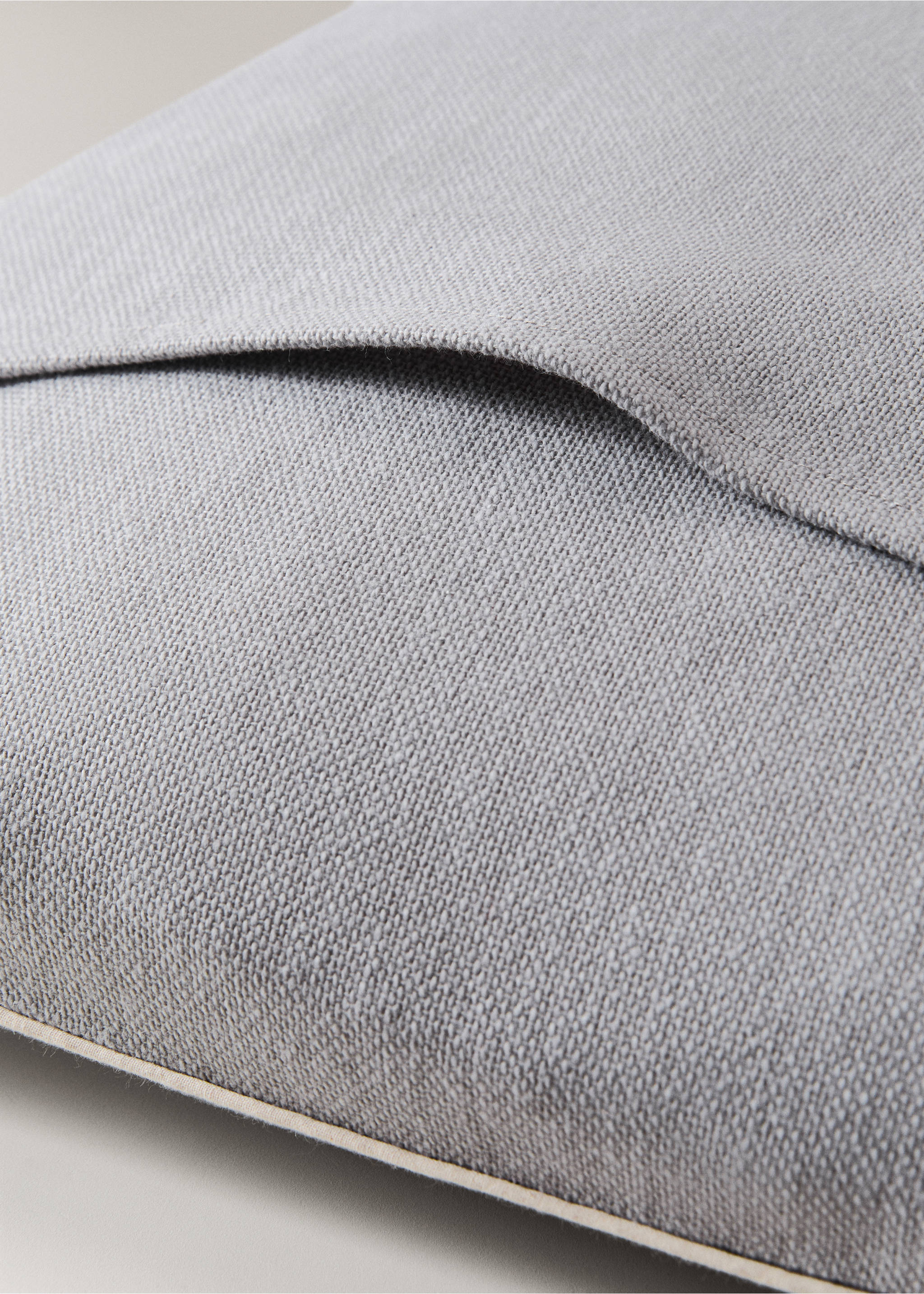 Cotton cushion cover with structure 45x45cm - Details of the article 2, Grey. Ref: 27013323-00.