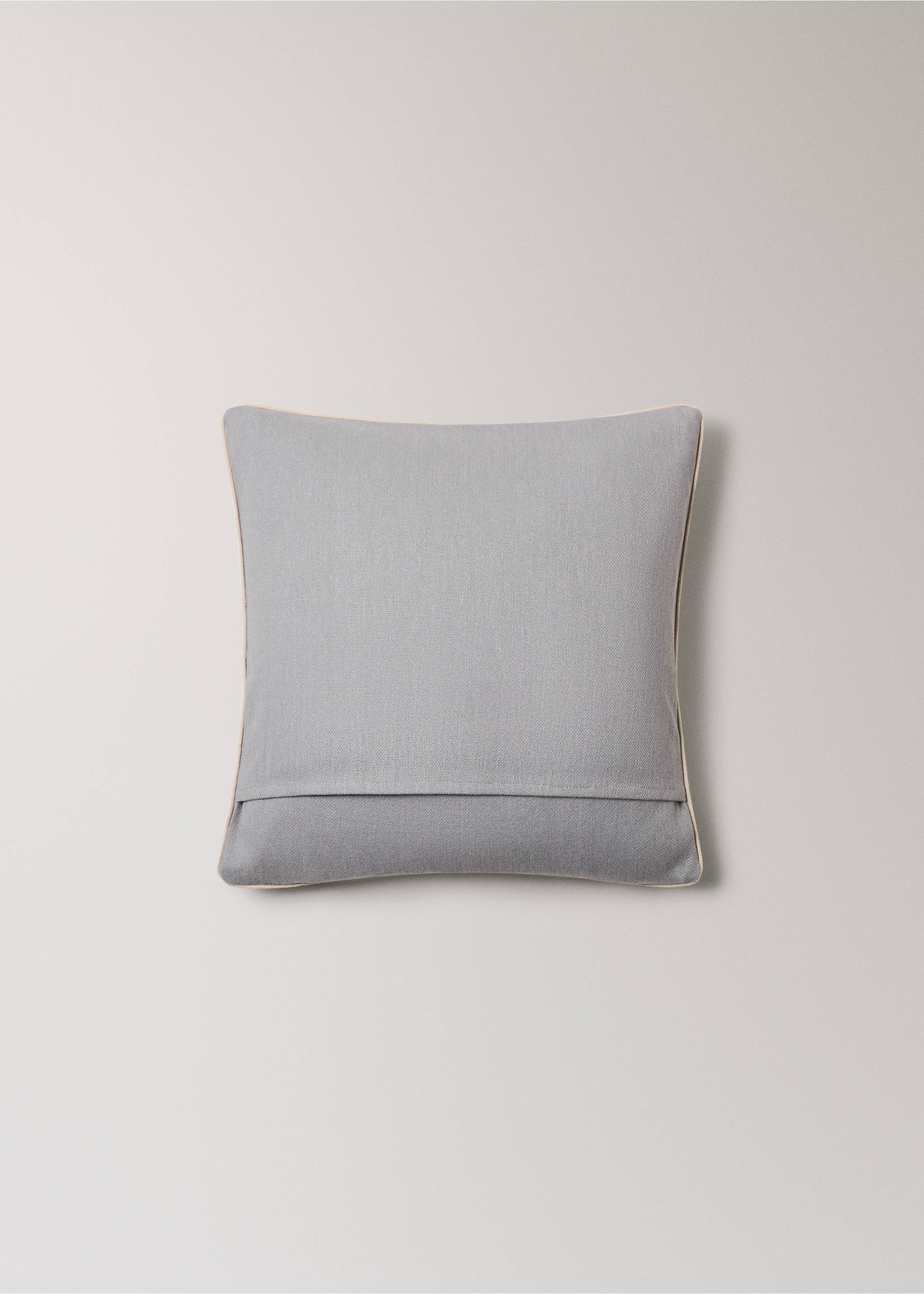 Cotton cushion cover with structure 45x45cm - Details of the article 4, Grey. Ref: 27013323-00.
