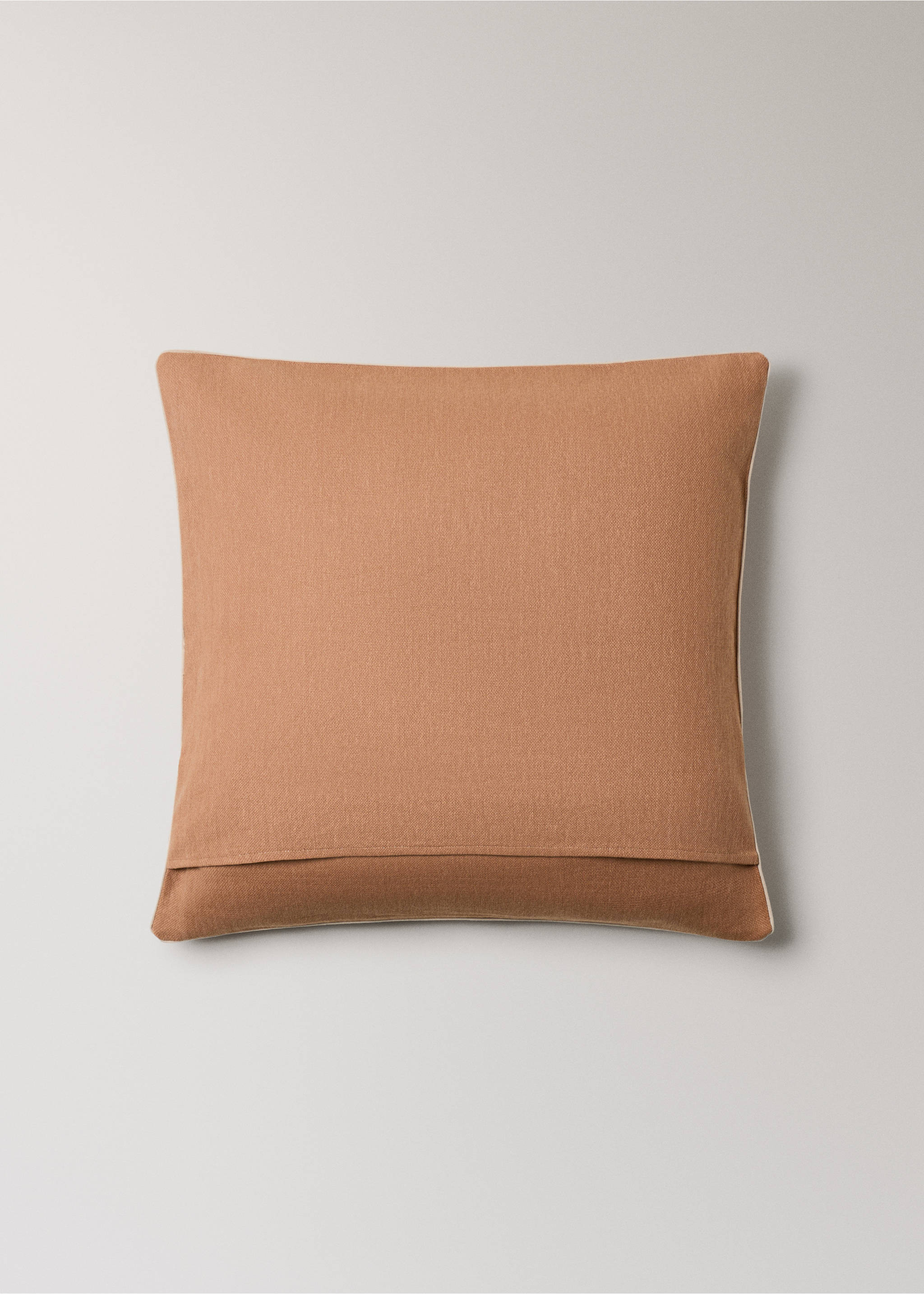 Cotton cushion cover with structure 60 x 60 cm - Details of the article 4, Russet. Ref: 27013324-00.