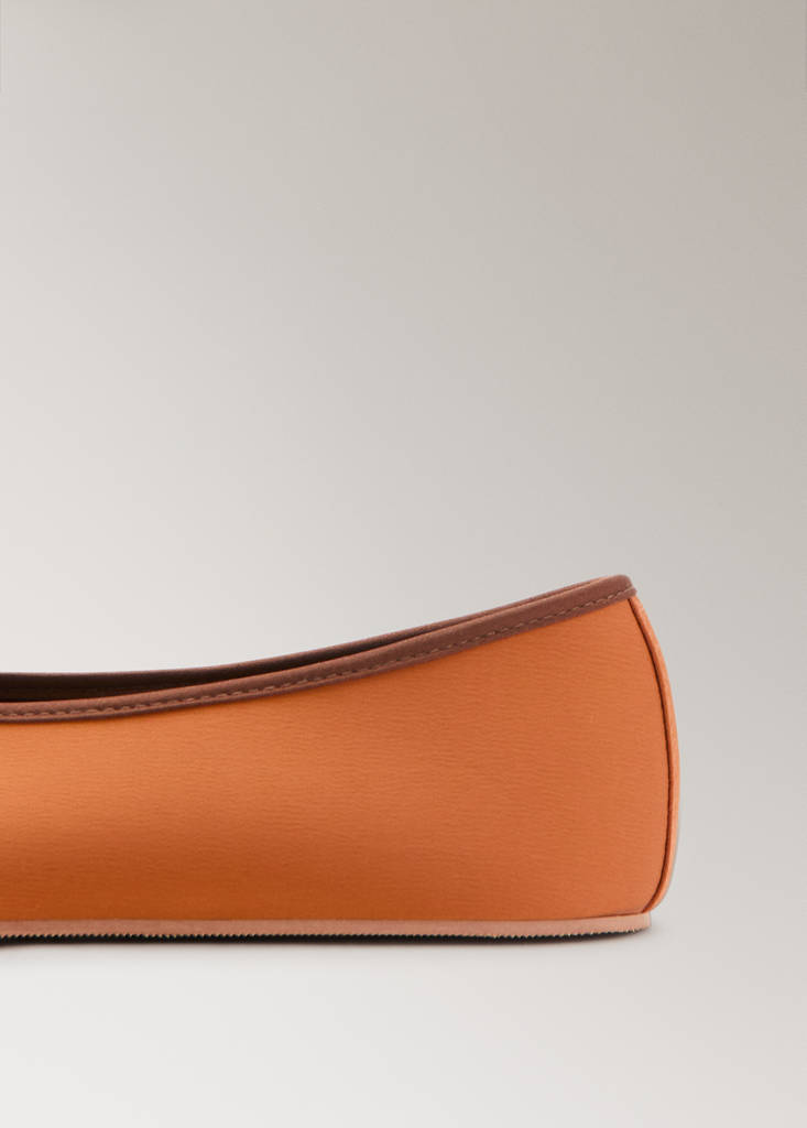 Satin ballet flats with contrast piping — Orange