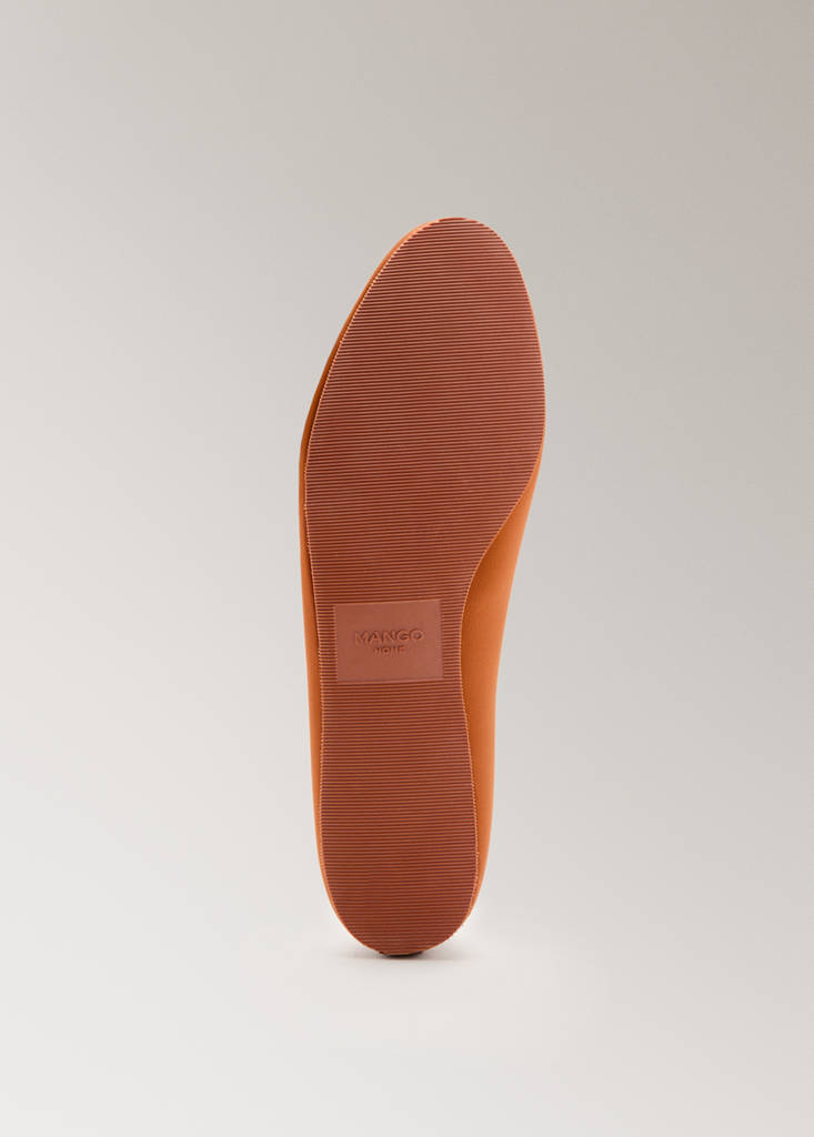Satin ballet flats with contrast piping — Orange