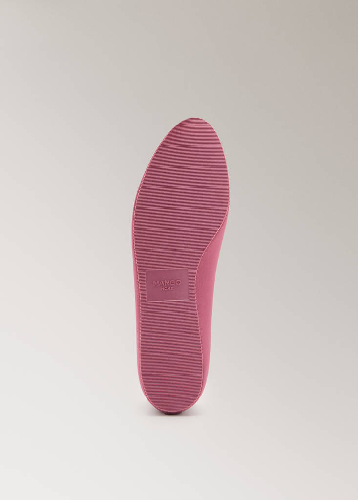 Satin ballet flats with contrast piping — Fuchsia