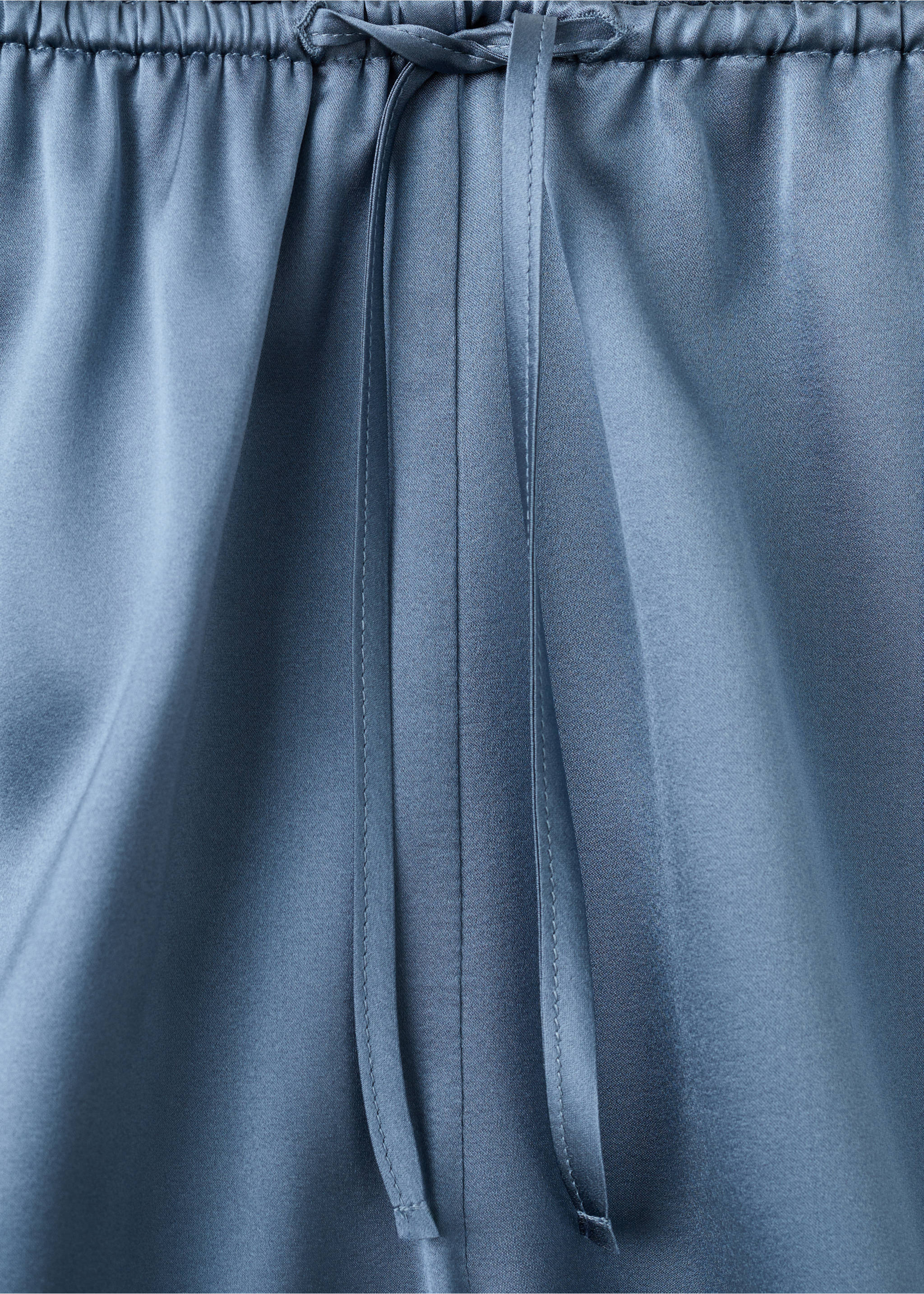 Silk pyjama shorts - Details of the article 8, Blue. Ref: 27013328-00.