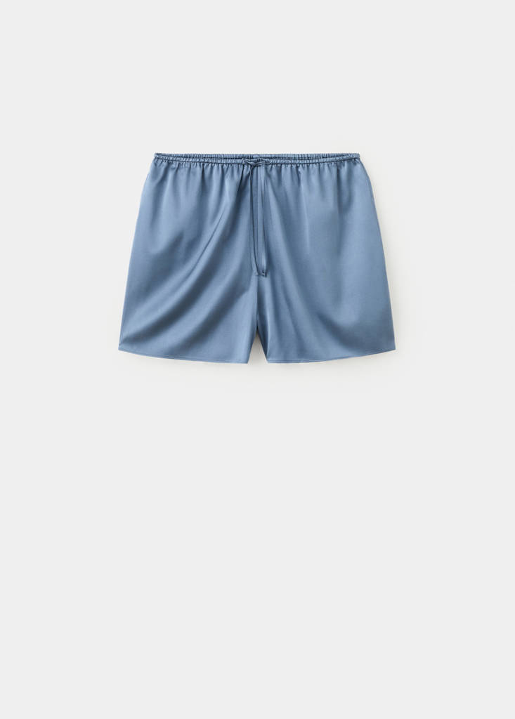 Silk pyjama shorts — Blue