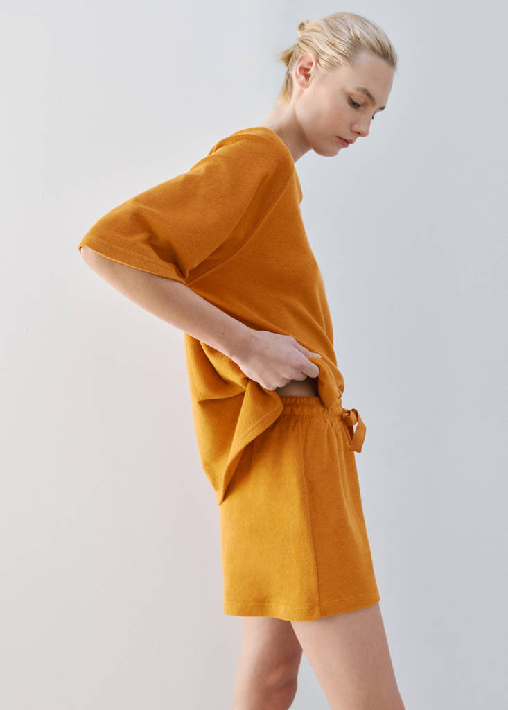 Terry cotton shorts — Orange