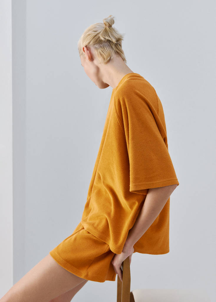 Terry cotton shorts — Orange