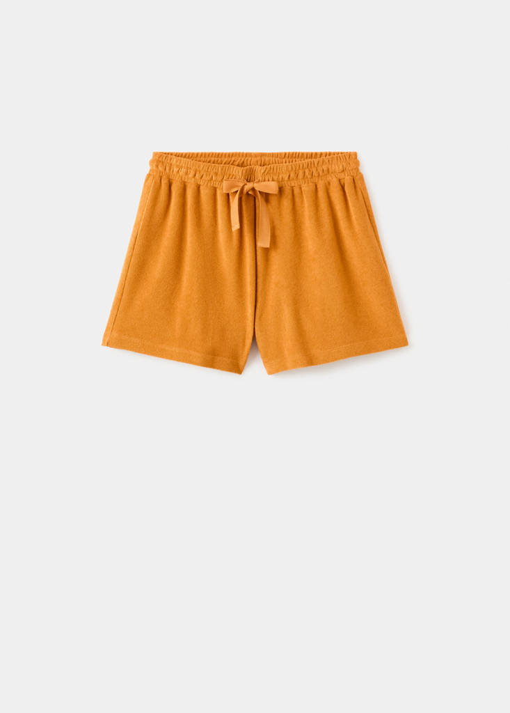 Terry cotton shorts — Orange