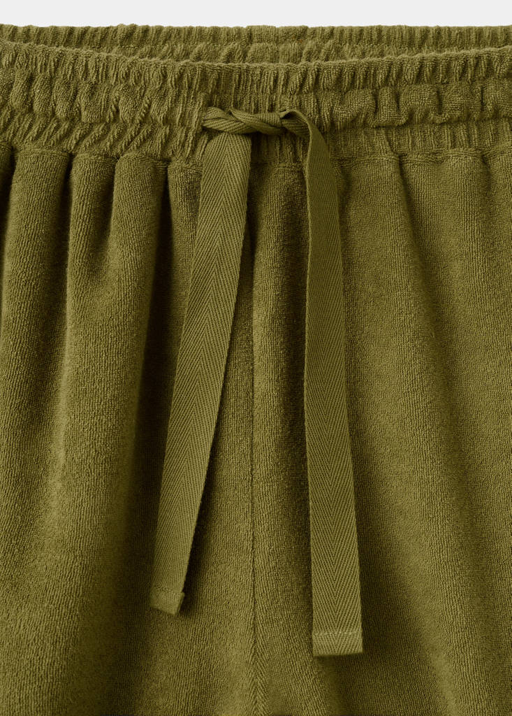 Terry cotton shorts — Khaki