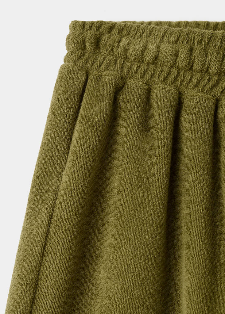 Terry cotton shorts — Khaki