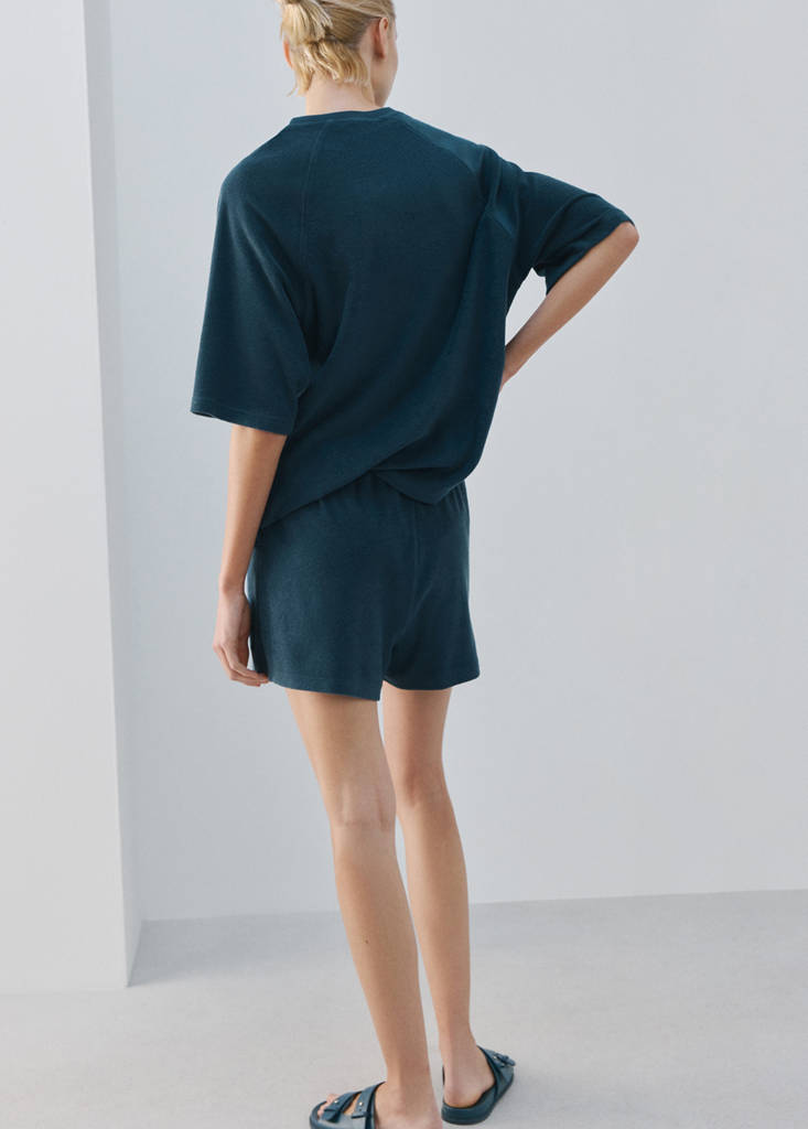 Terry cotton shorts — Blue
