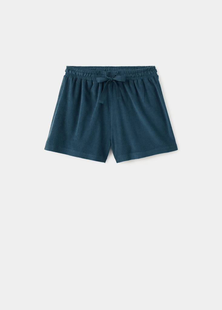 Terry cotton shorts — Blue