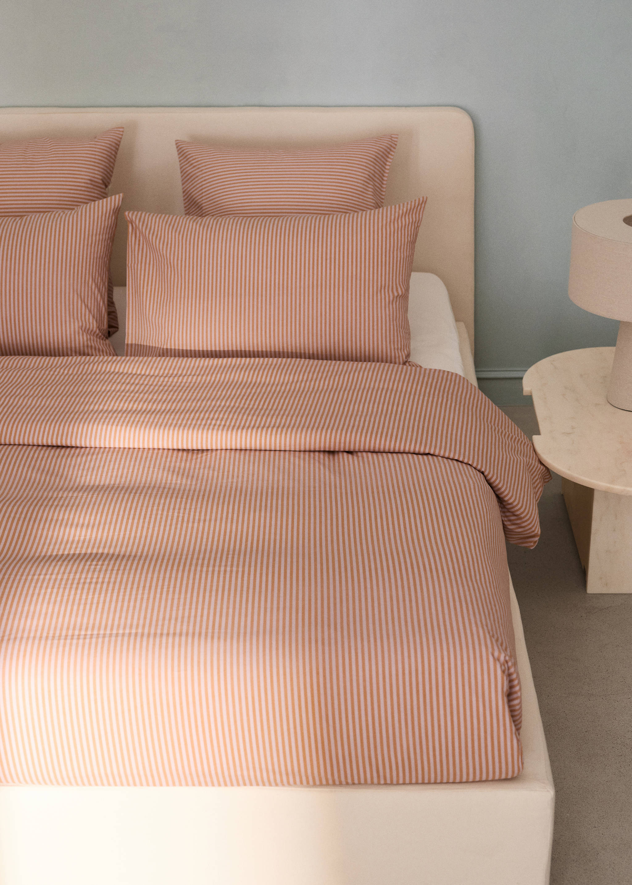 Percale cotton duvet cover with small stripe print for Bed 180/200 cm - Details of the article 7