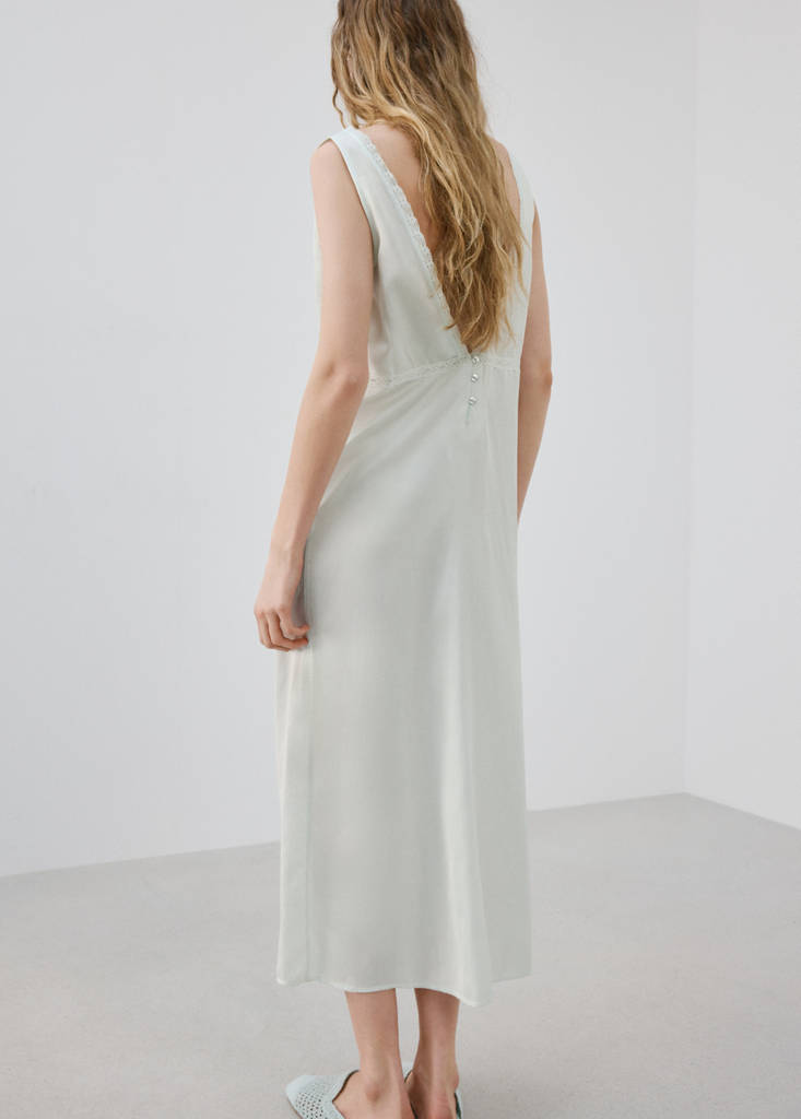 Lace detail nightgown — Blue