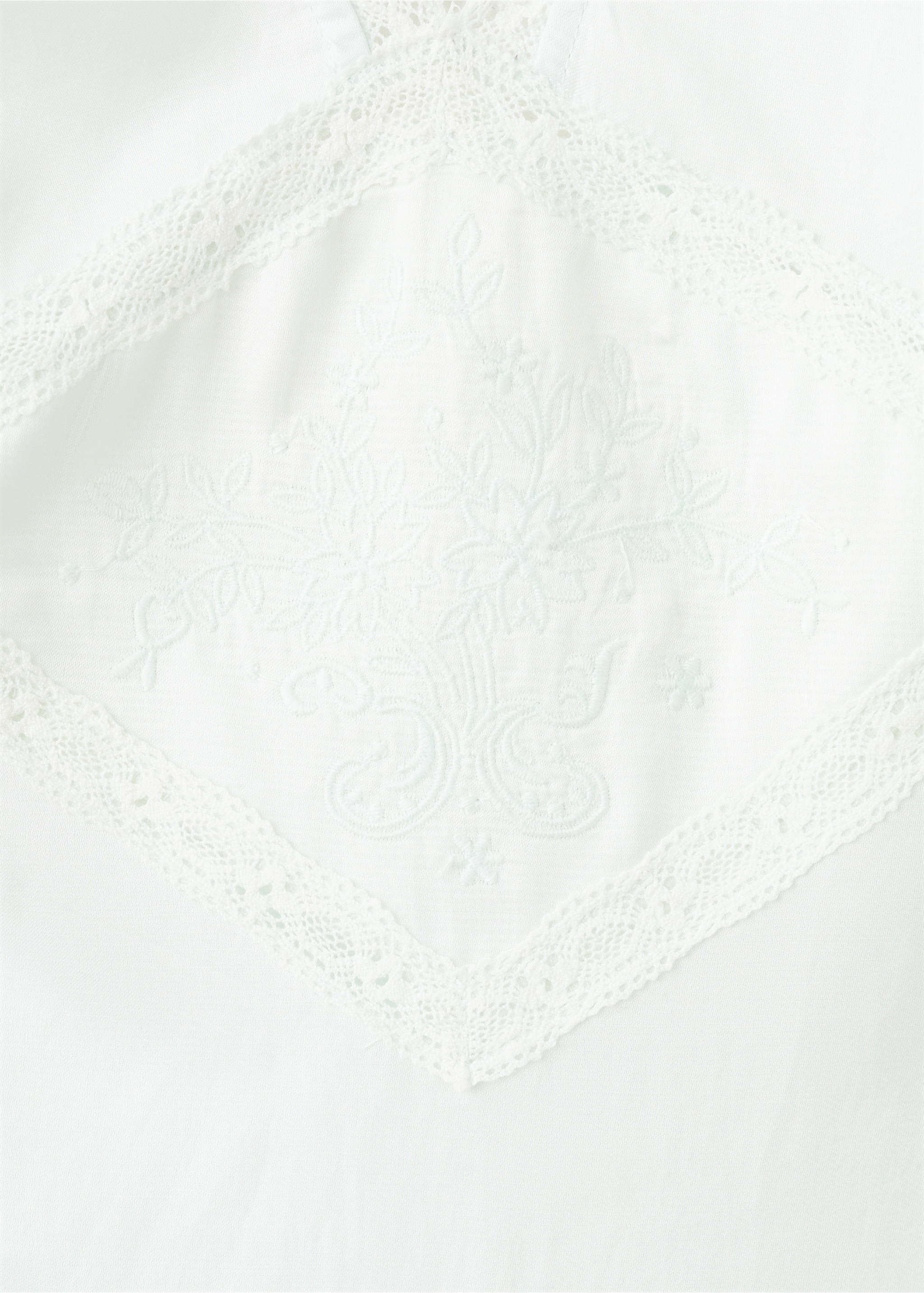 Lace detail nightgown - Details of the article 8, Blue. Ref: 27013334-00.