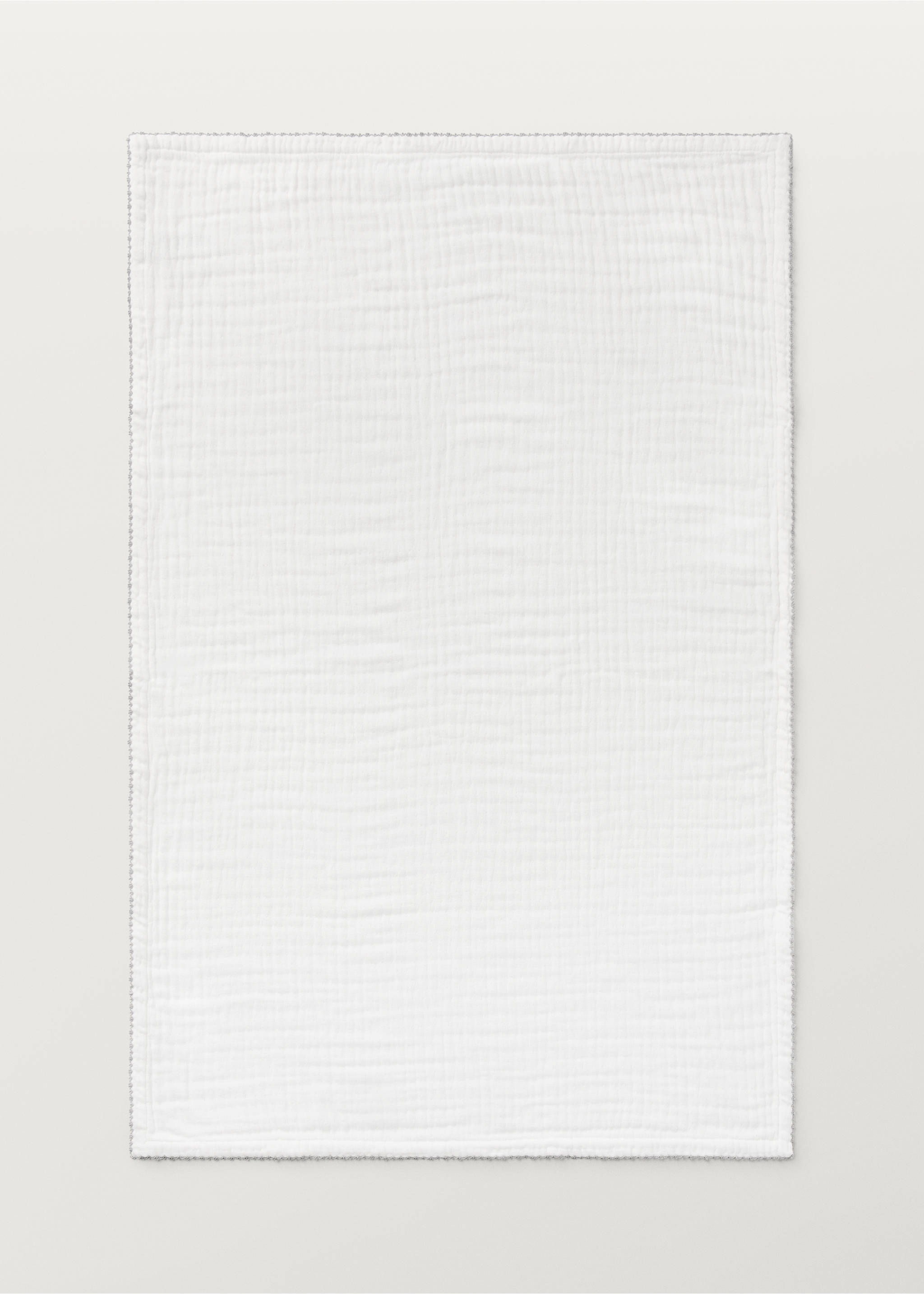 Children's blanket with contrasting finish - Details of the article 3, White. Ref: 27013337-00.